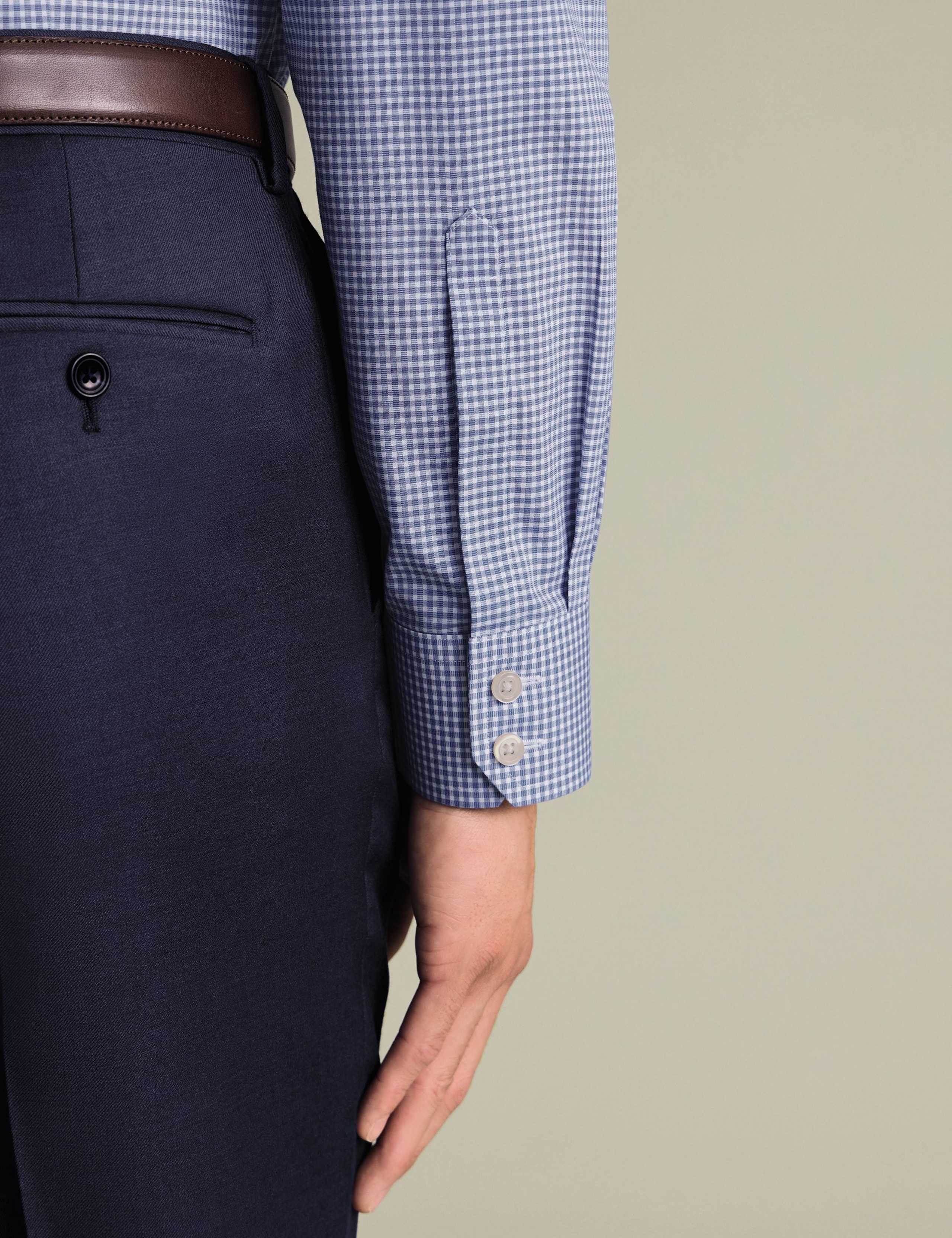 Slim Fit Non Iron Pure Cotton Gingham Shirt 6 of 6
