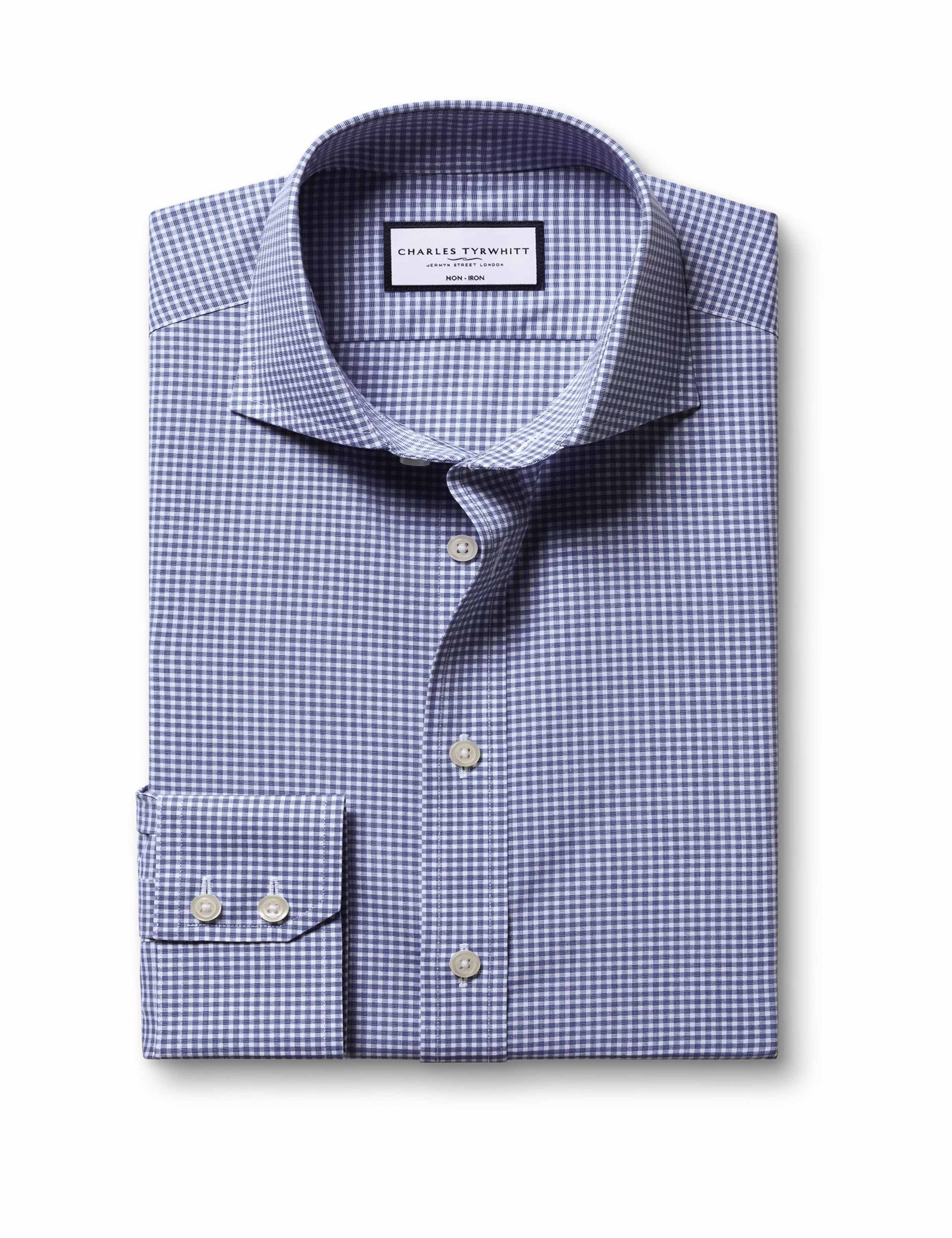 Slim Fit Non Iron Pure Cotton Gingham Shirt 2 of 6
