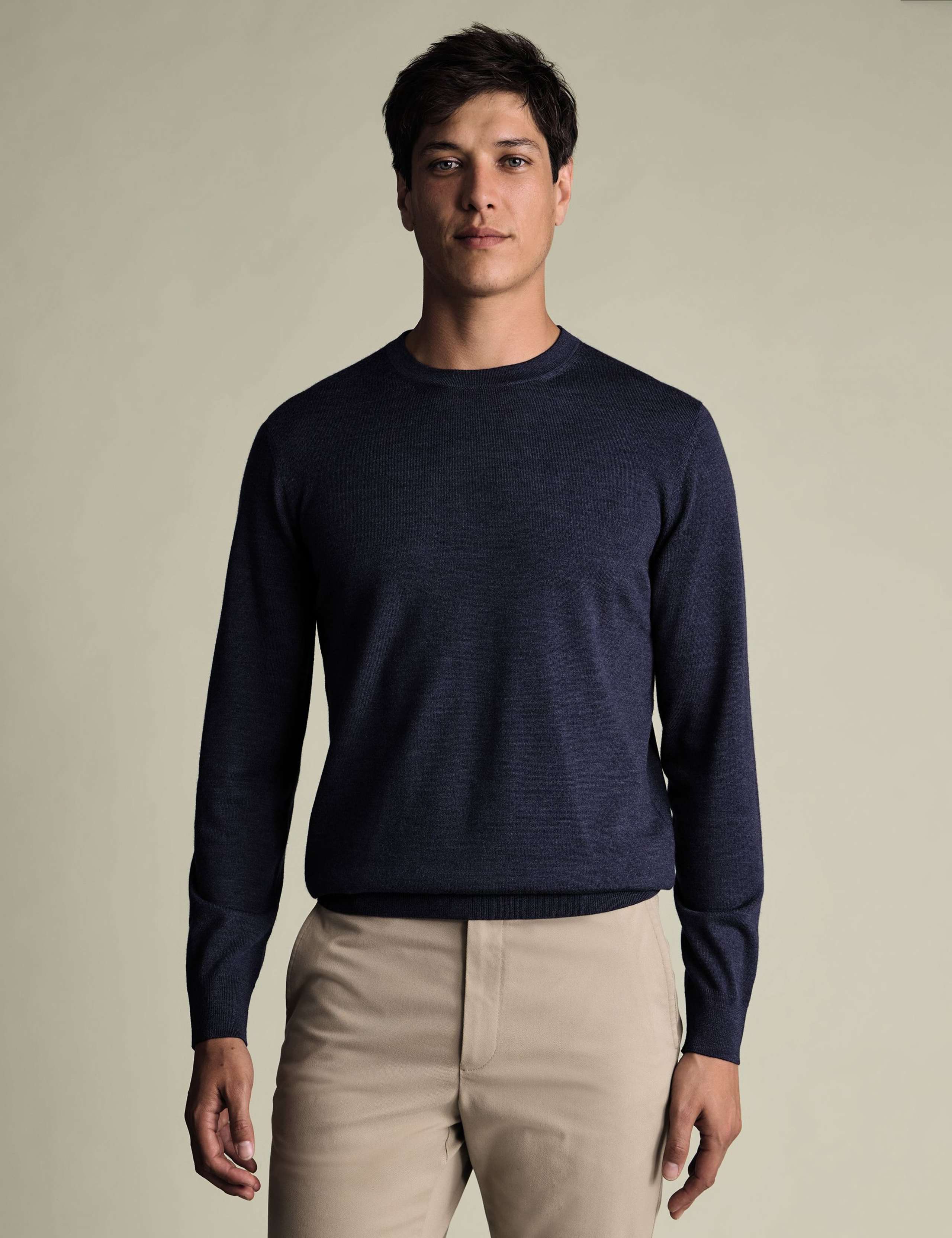 Pure Merino Wool Crew Neck Jumper 1 of 5