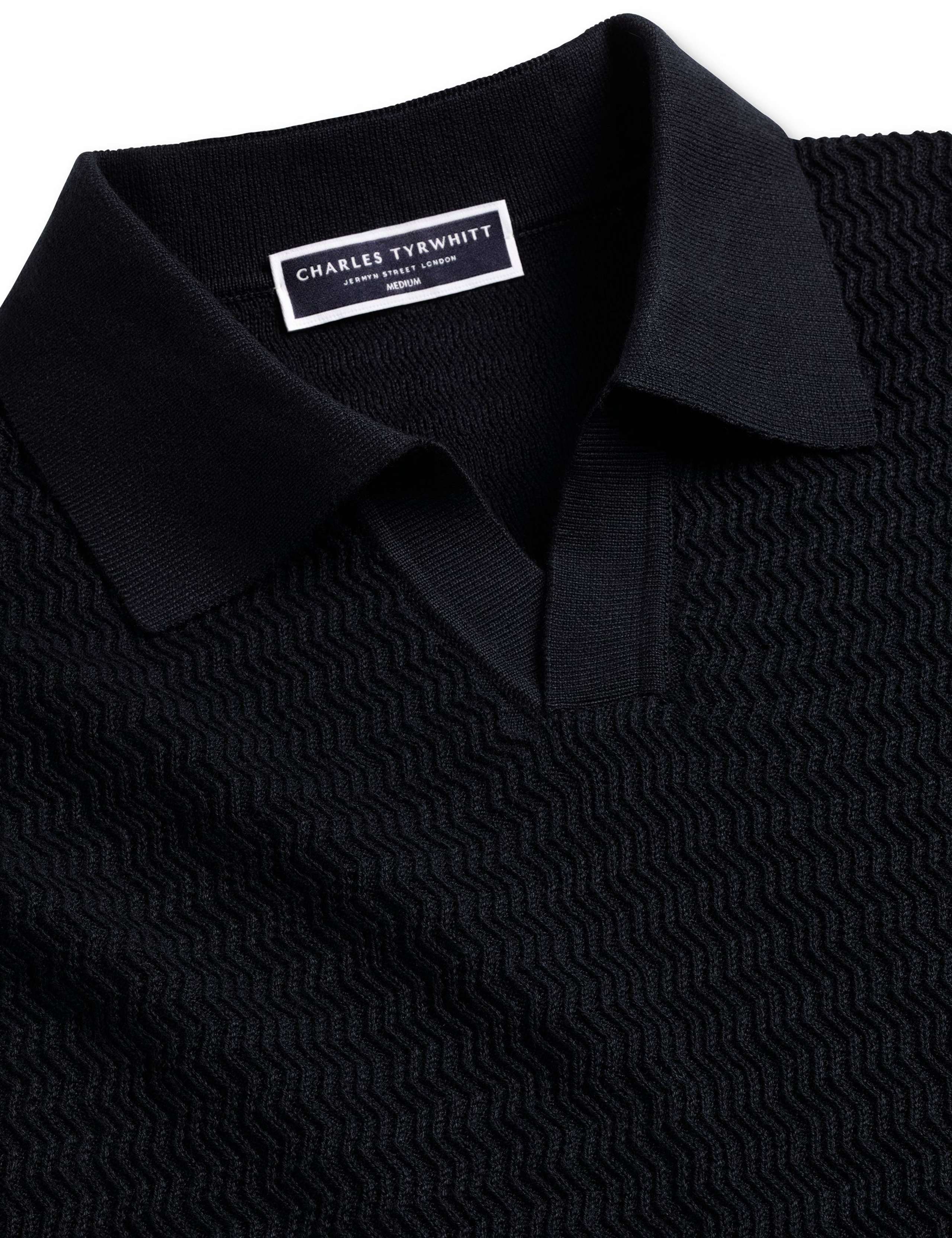 Pure Cotton Textured Knitted Polo Shirt 2 of 2