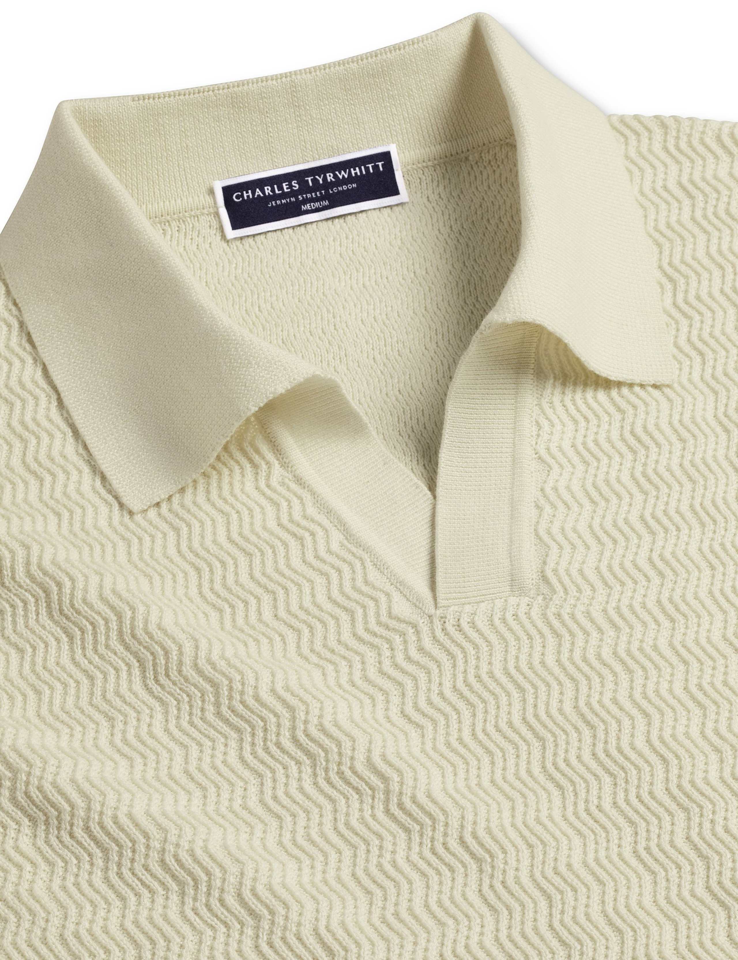 Pure Cotton Textured Knitted Polo Shirt 4 of 4