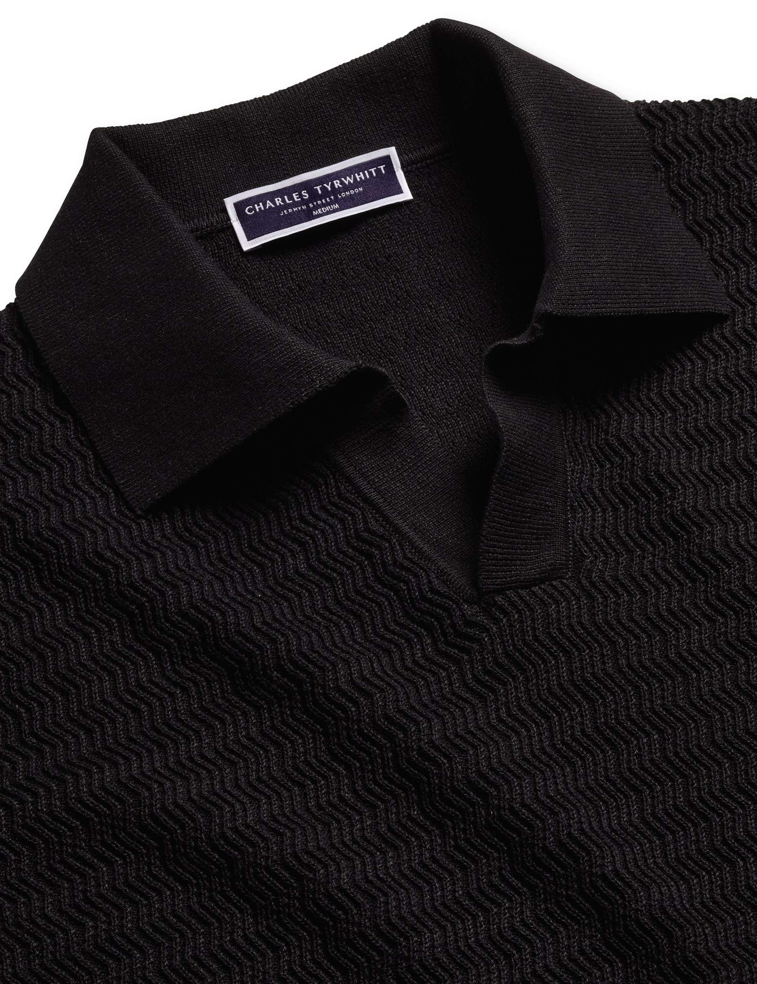 Pure Cotton Textured Knitted Polo Shirt 4 of 4
