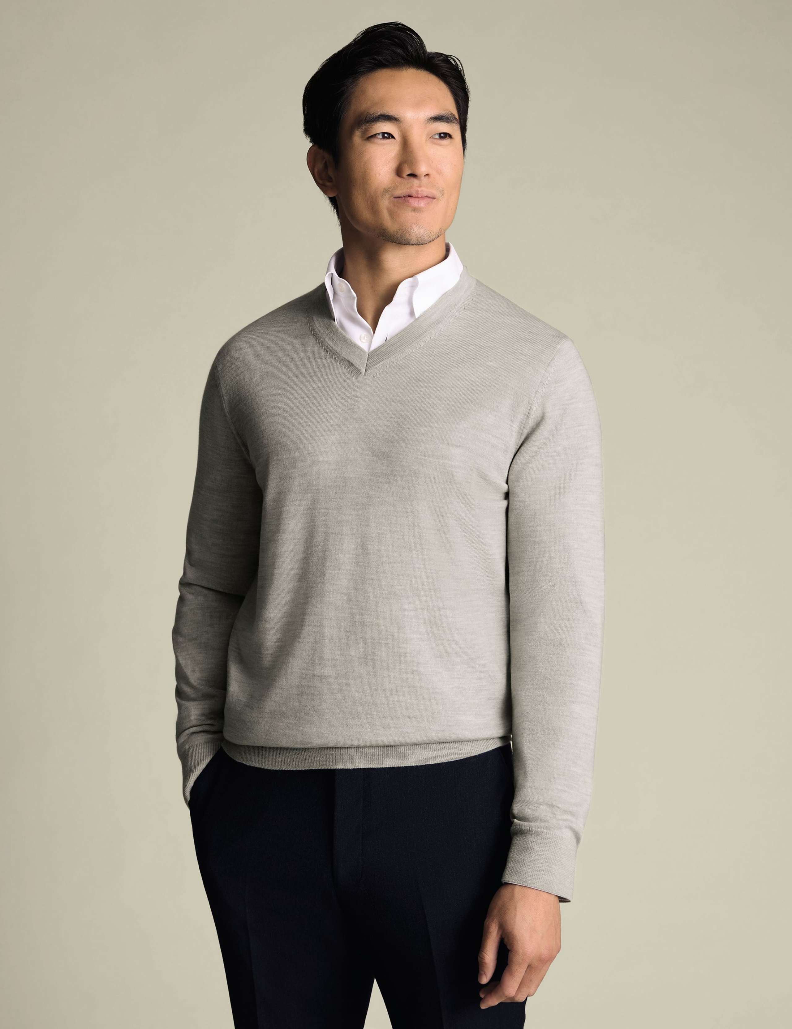 Pure Wool V-Neck Jumper 3 of 5