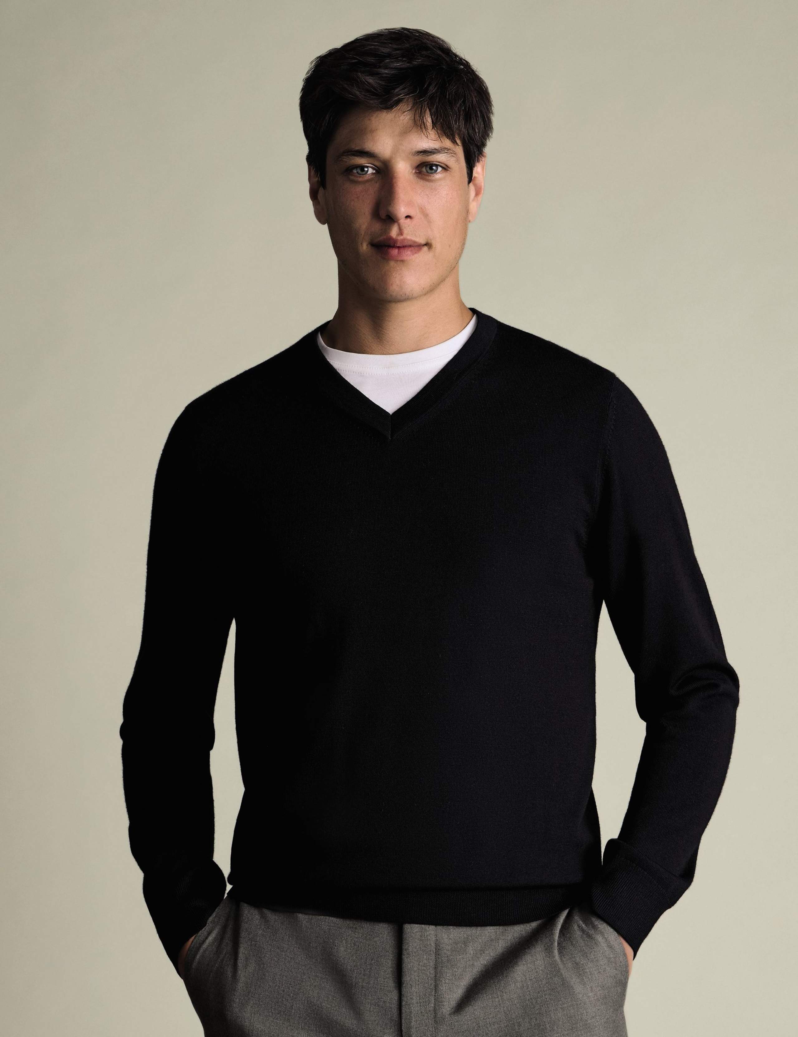 Pure Wool V-Neck Jumper 1 of 5