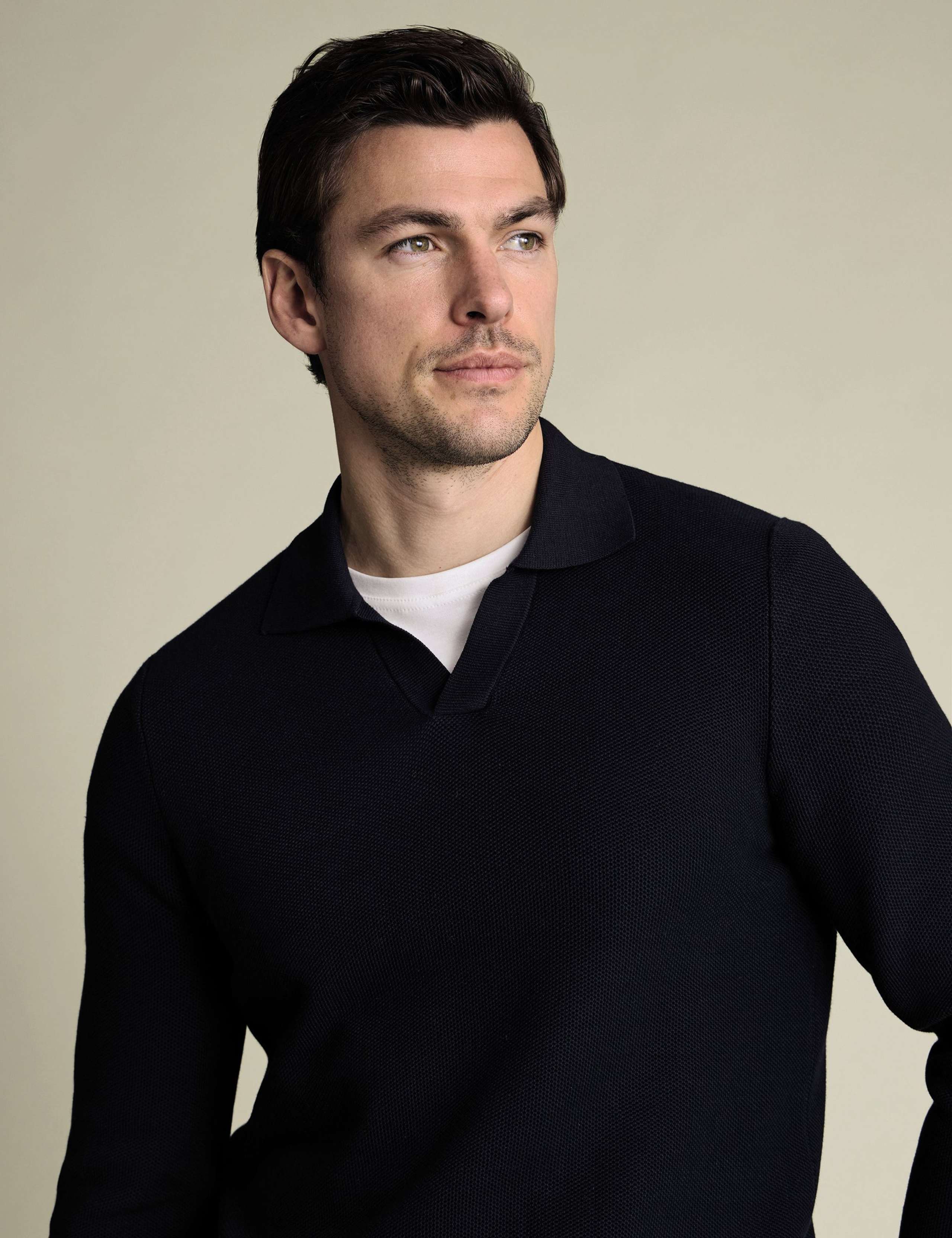 Pure Cotton Textured Collared Neck Jumper 3 of 4