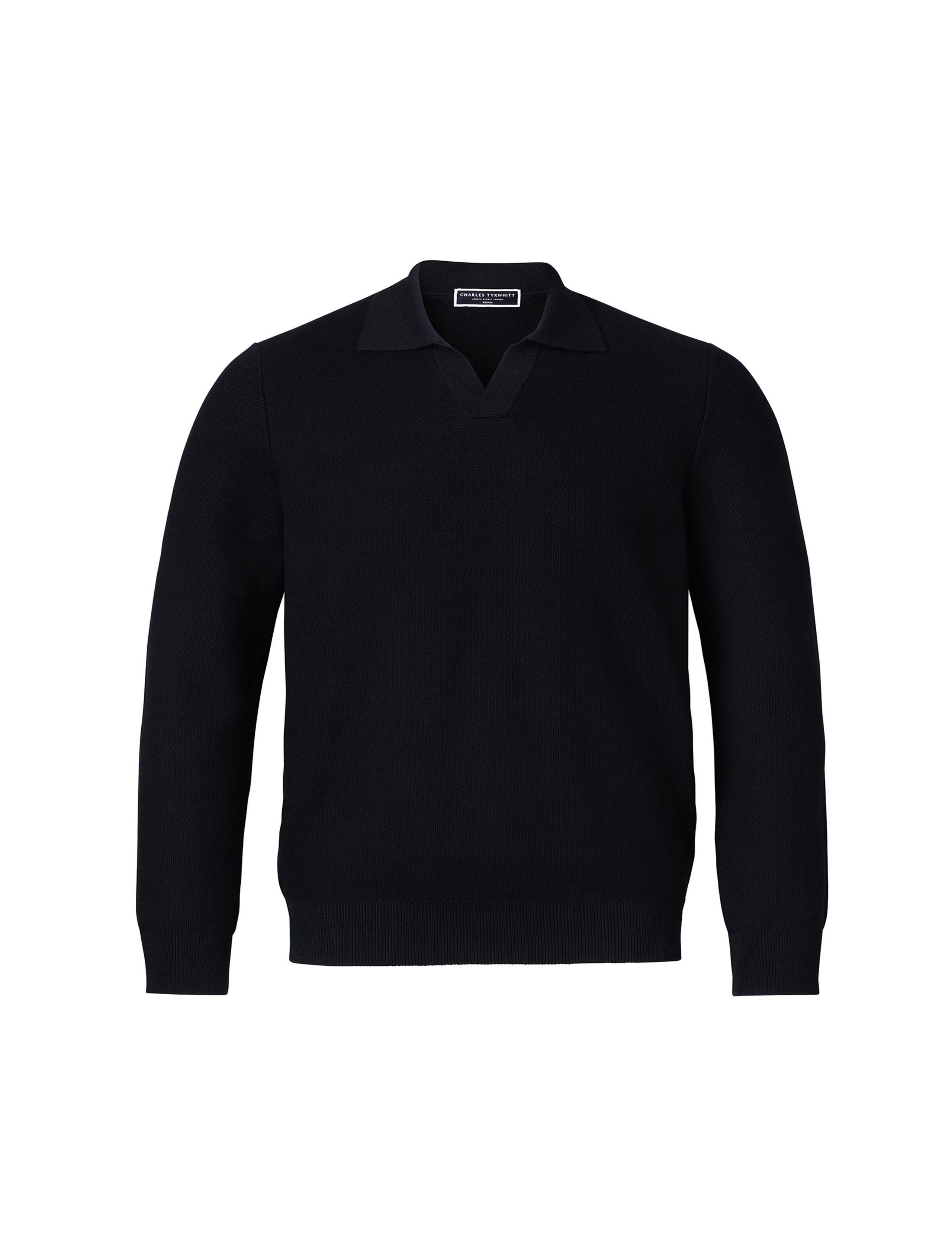 Pure Cotton Textured Collared Neck Jumper 2 of 4