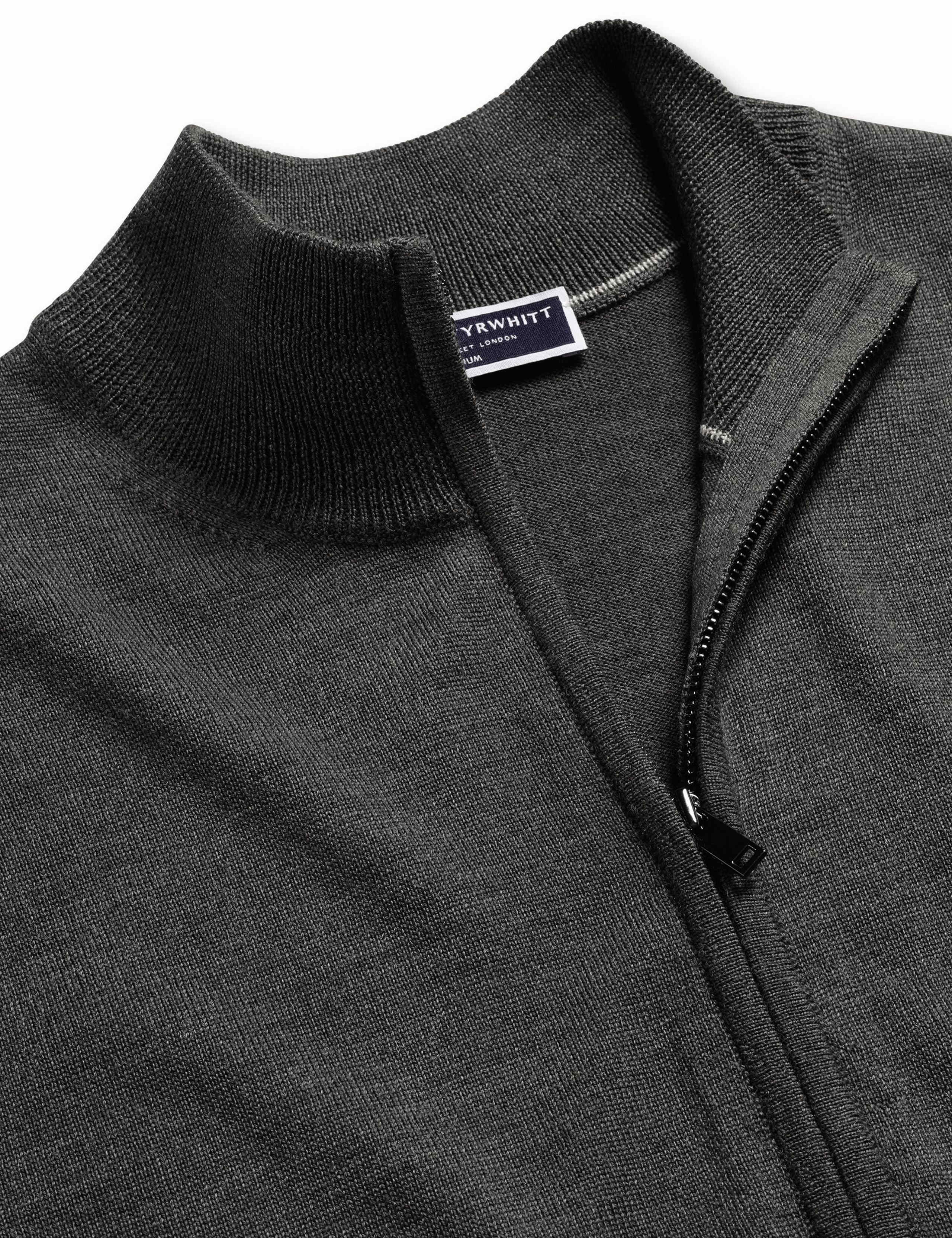 Pure Wool Funnel Neck Zip Up Jumper 4 of 4