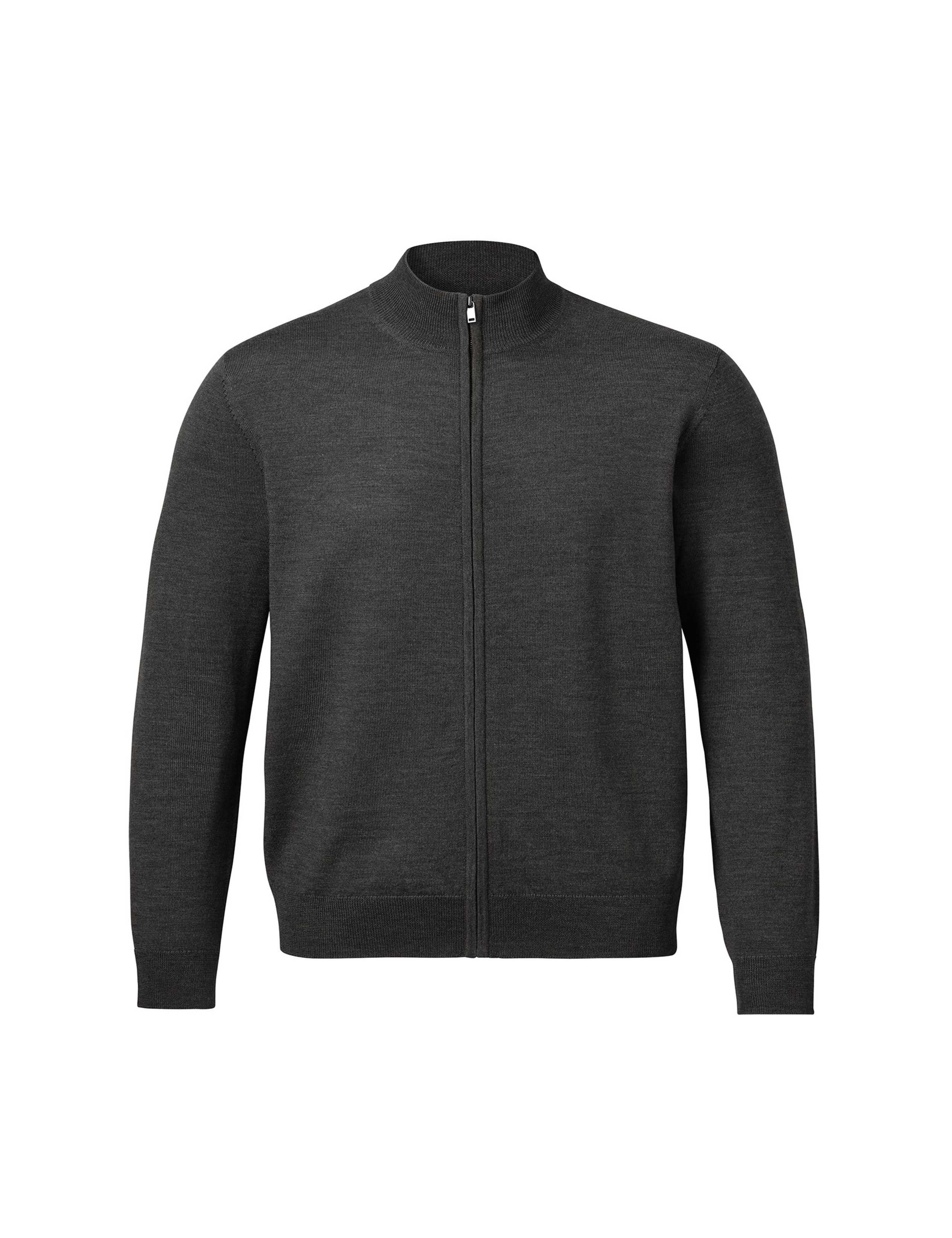 Pure Wool Funnel Neck Zip Up Jumper 2 of 4