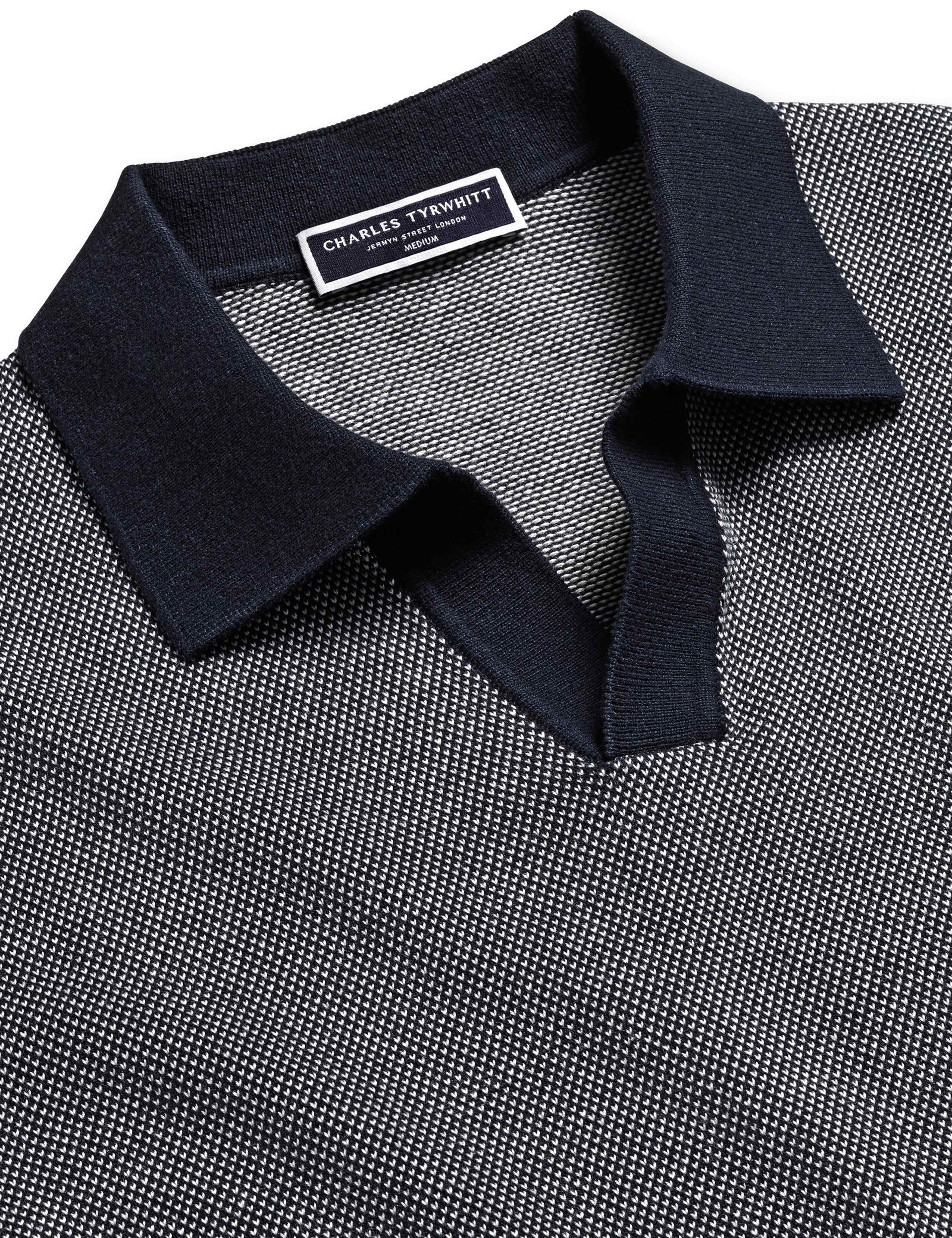 Pure Cotton Textured Polo Neck Jumper 4 of 4