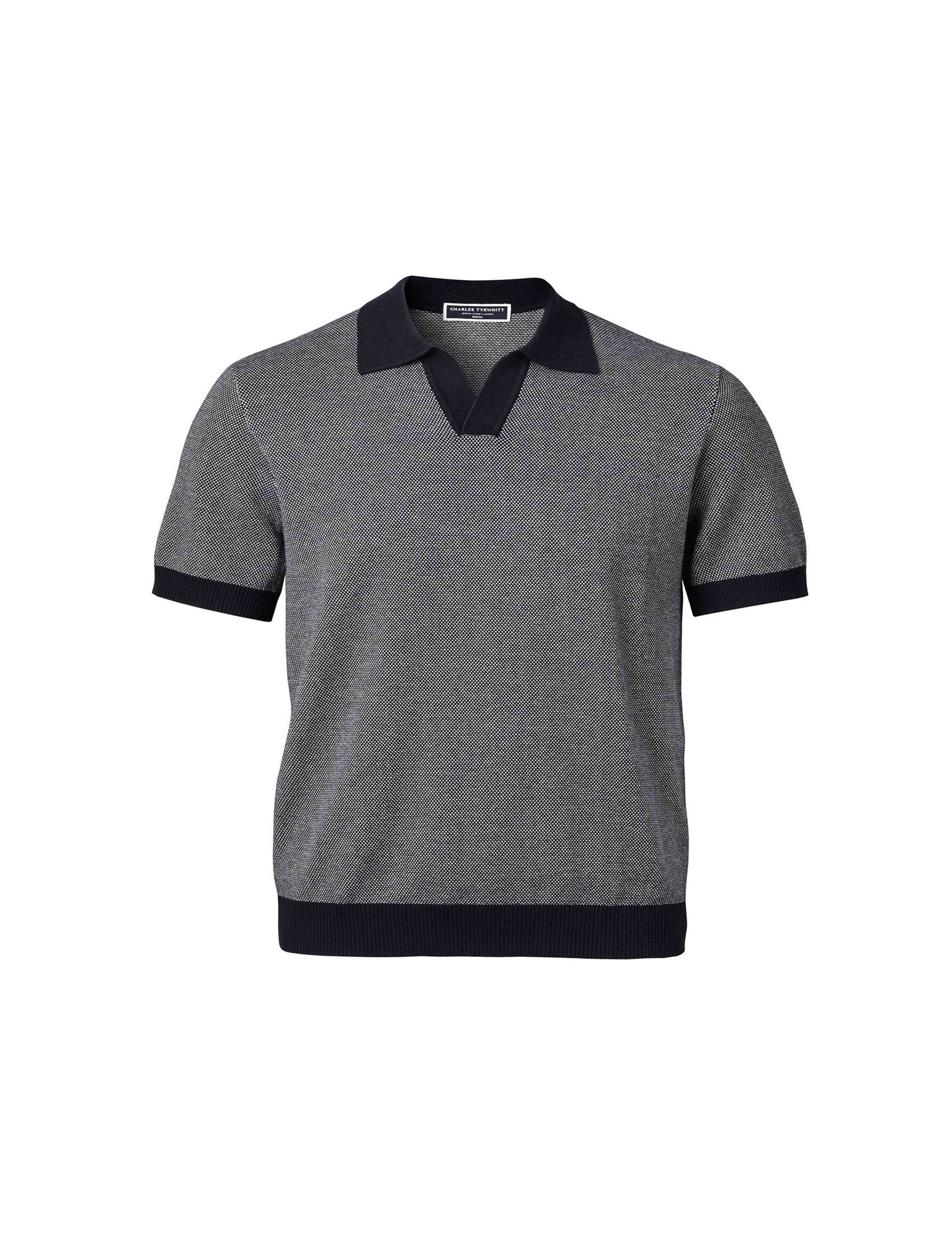 Pure Cotton Textured Polo Neck Jumper 2 of 4