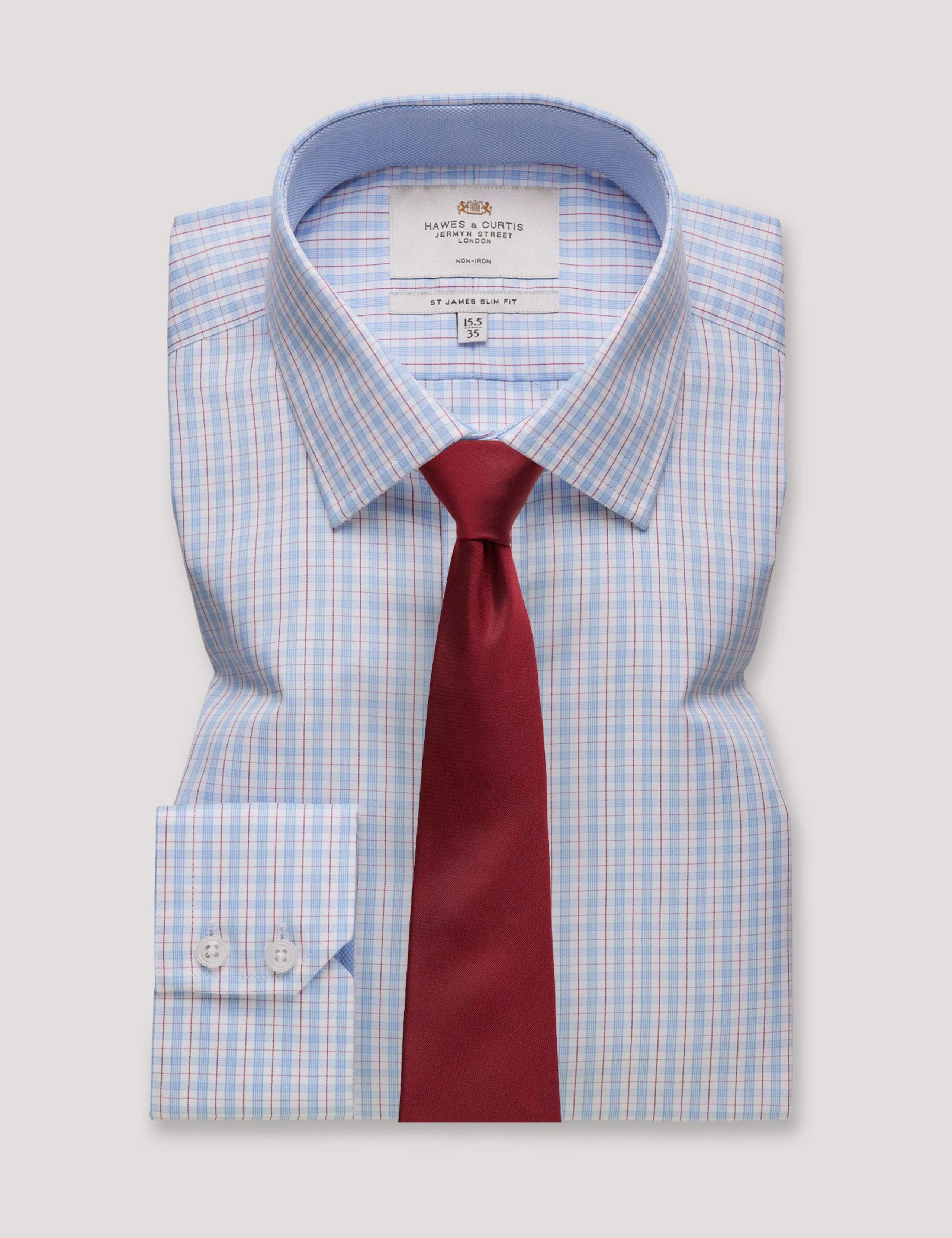 Slim Fit Easy-Iron Pure Cotton Checked Shirt 1 of 2