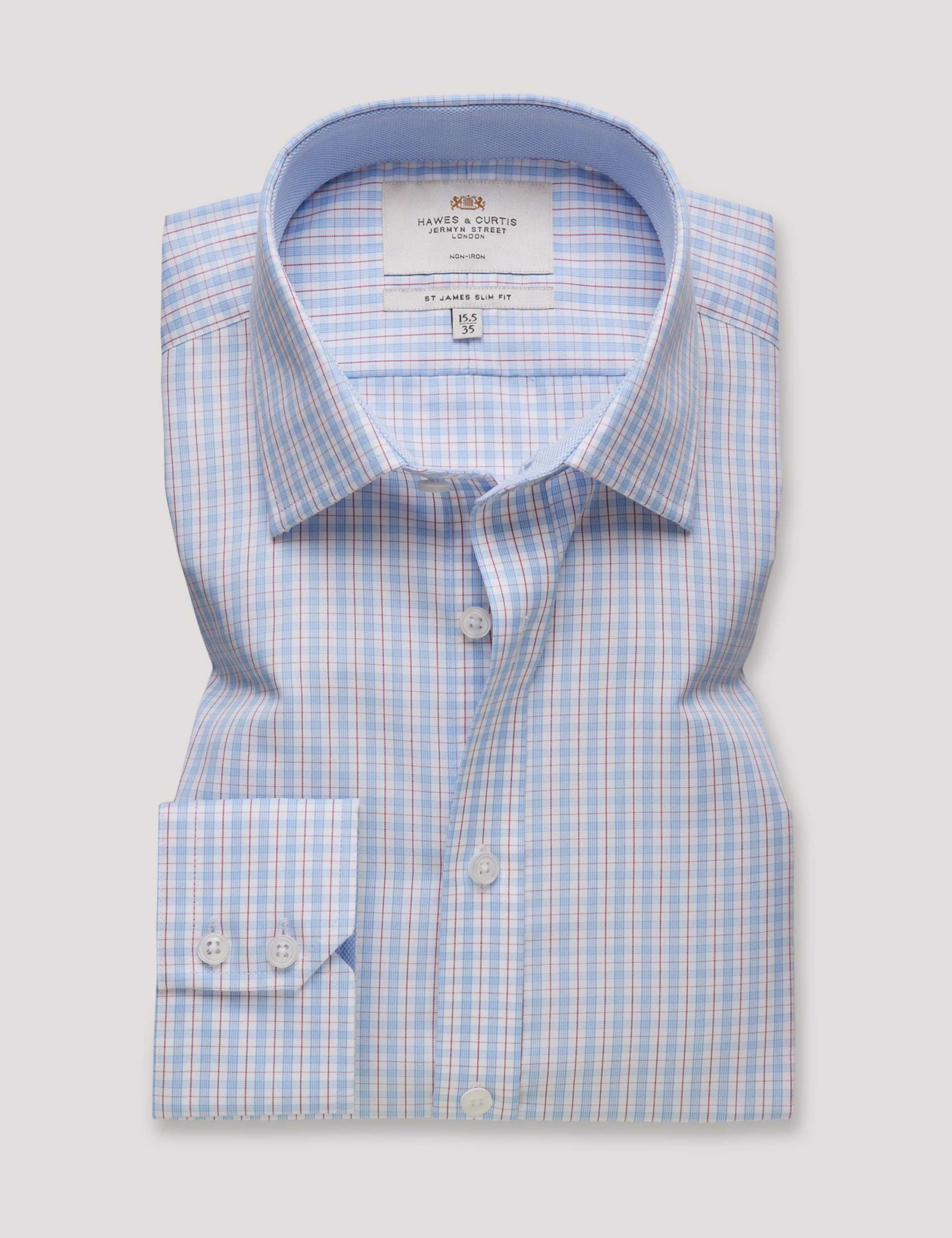 Slim Fit Easy-Iron Pure Cotton Checked Shirt 2 of 2