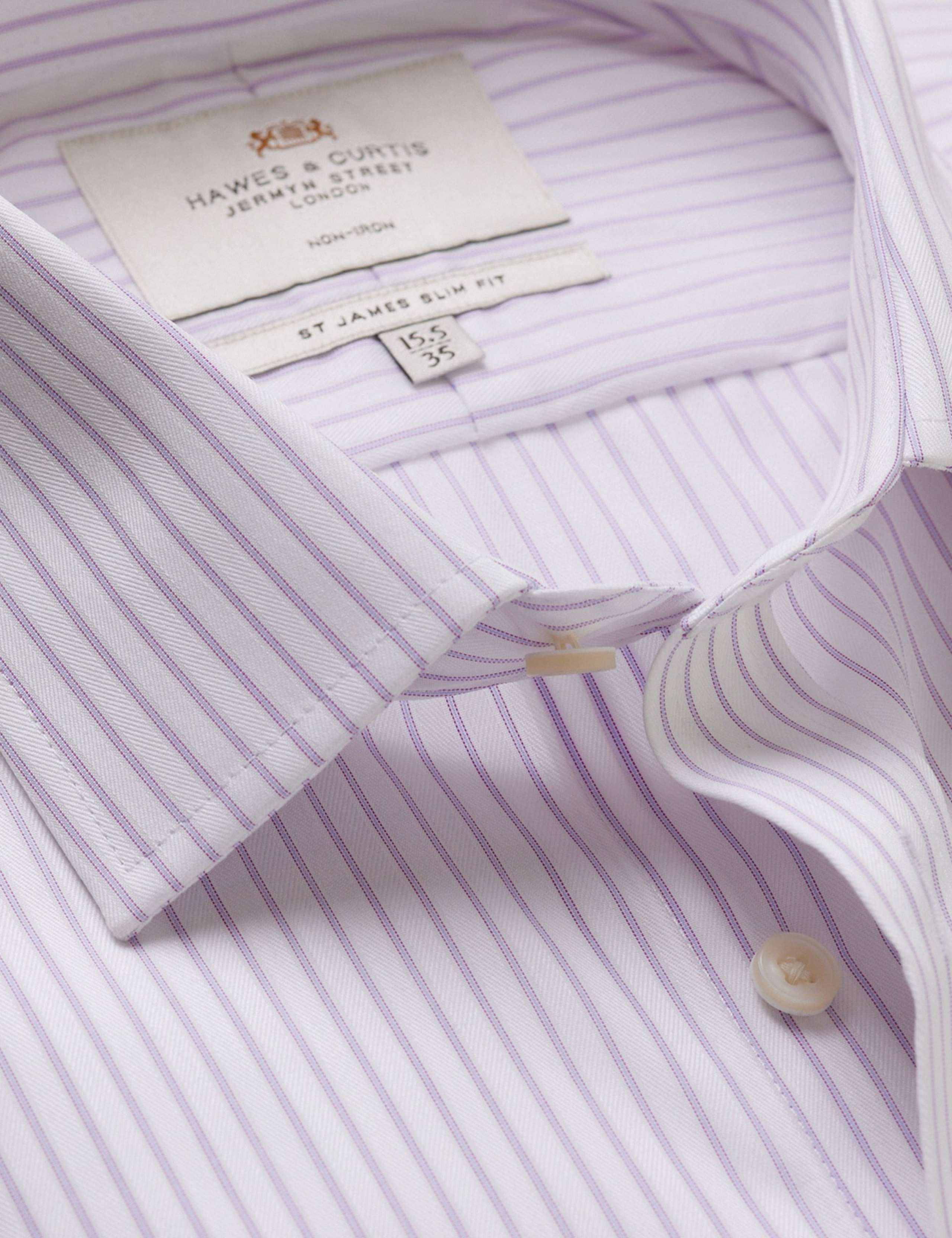 Slim Fit Non Iron Pure Cotton Striped Shirt 3 of 3