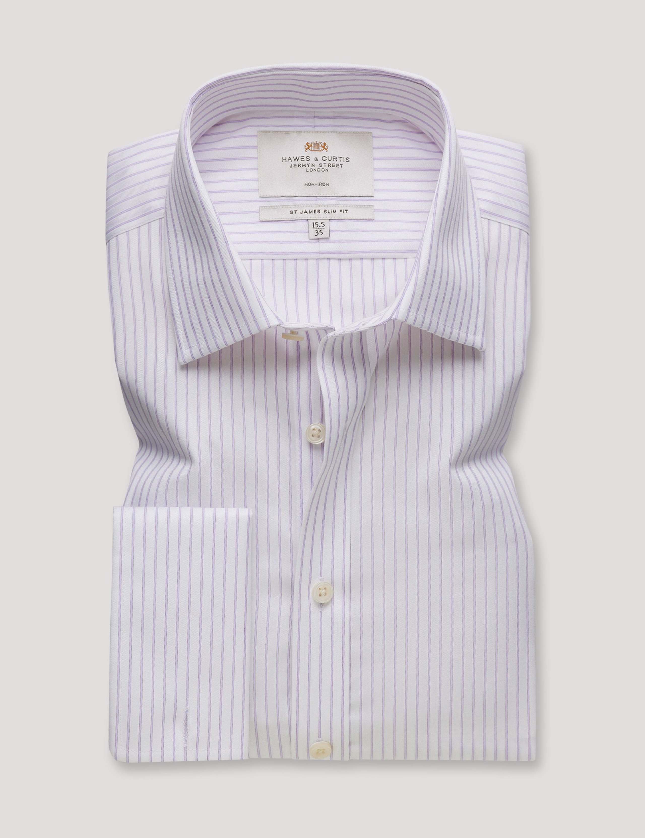 Slim Fit Non Iron Pure Cotton Striped Shirt 2 of 3