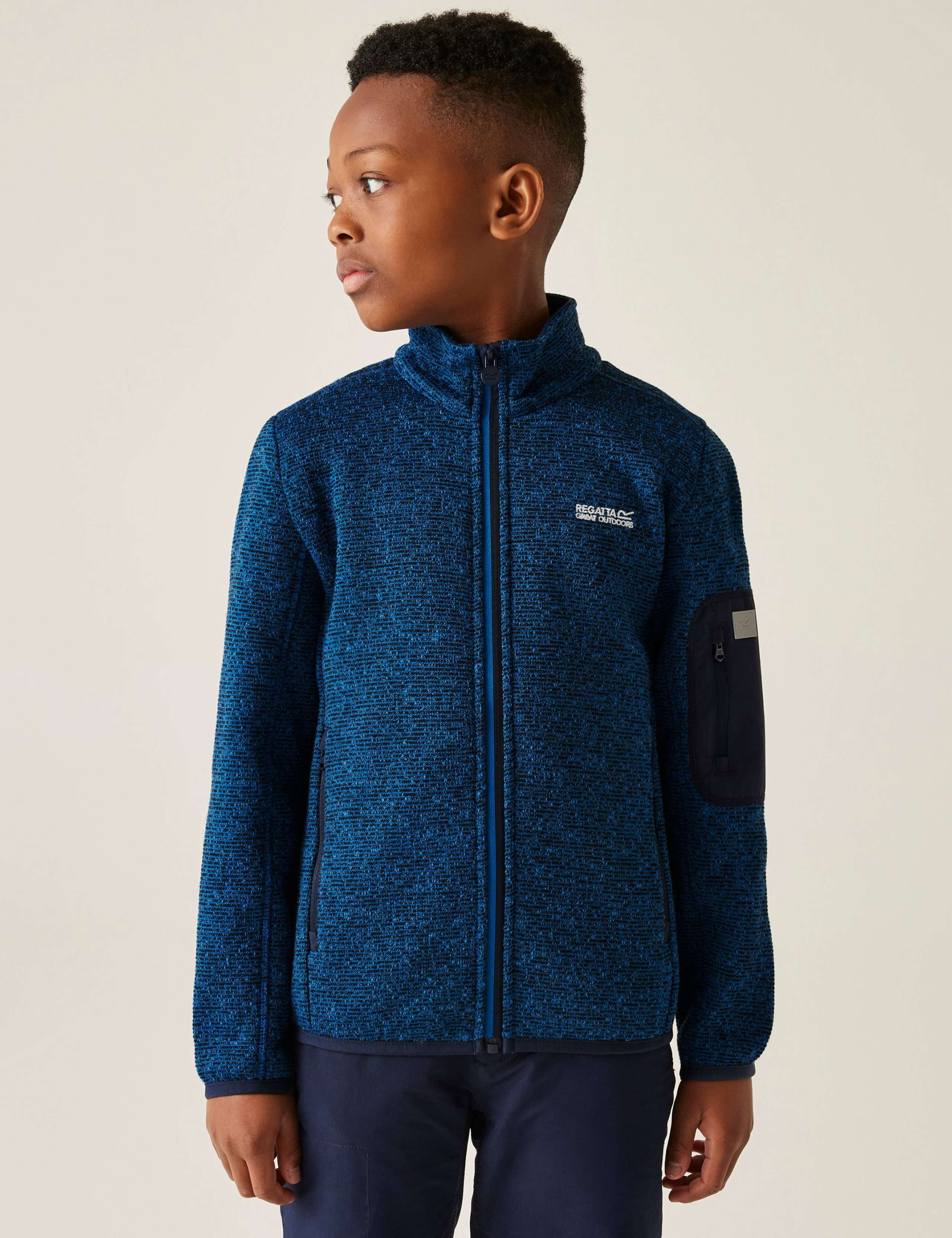 Junior Newhill Textured Zip Fleece (3-14 Yrs) 1 of 7