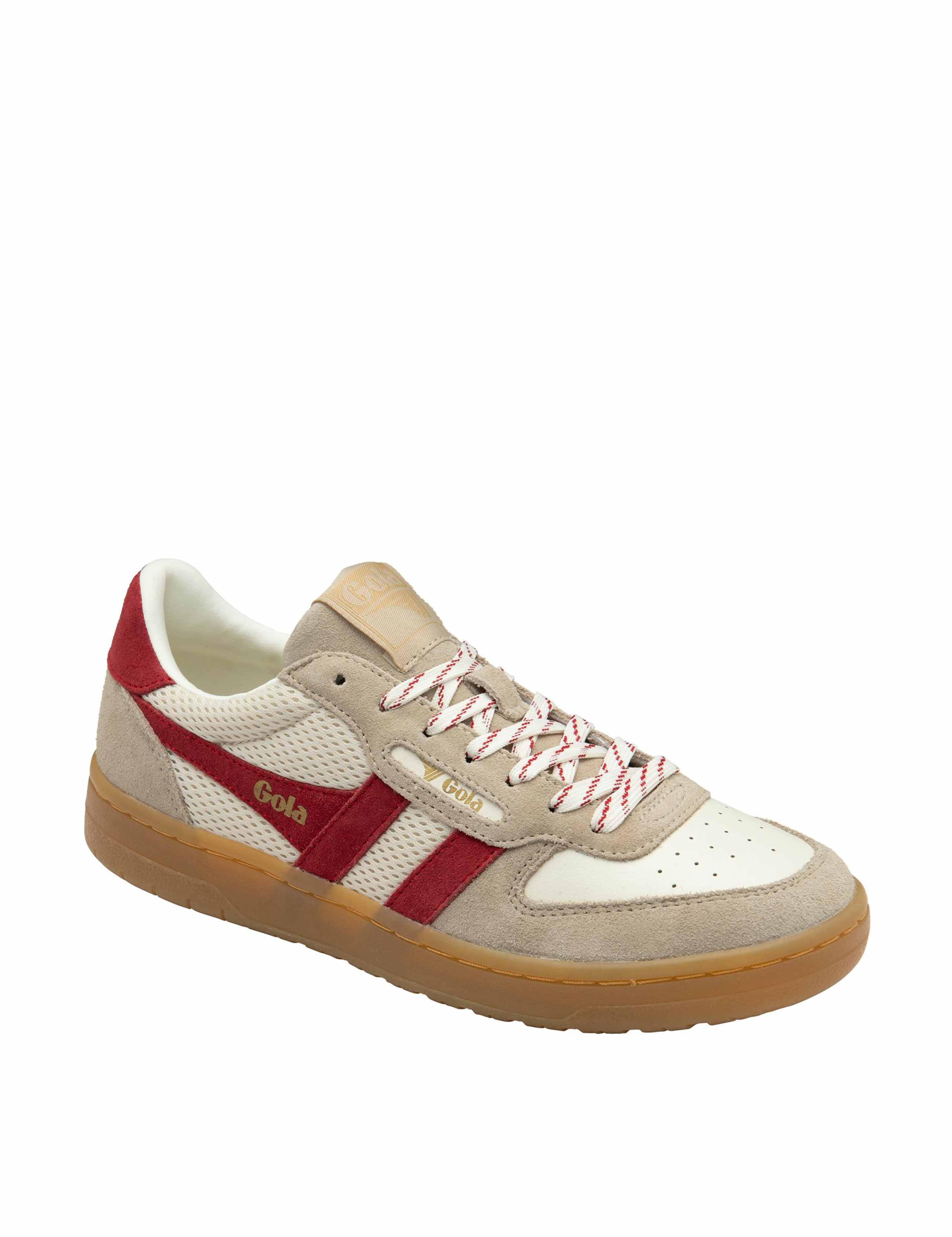 Leather Lace Up Striped Trainers 2 of 5