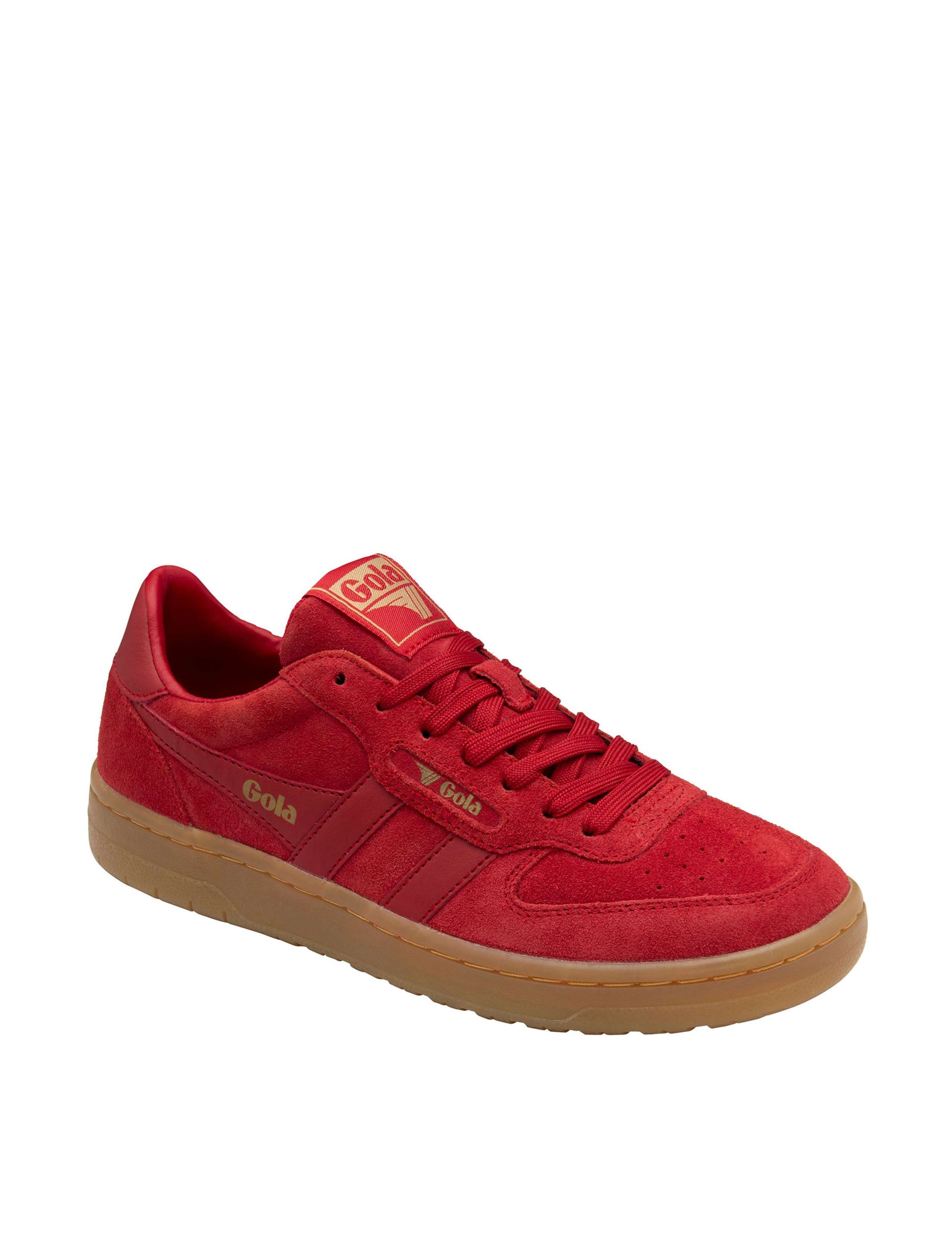 Suede Lace Up Striped Trainers 2 of 5