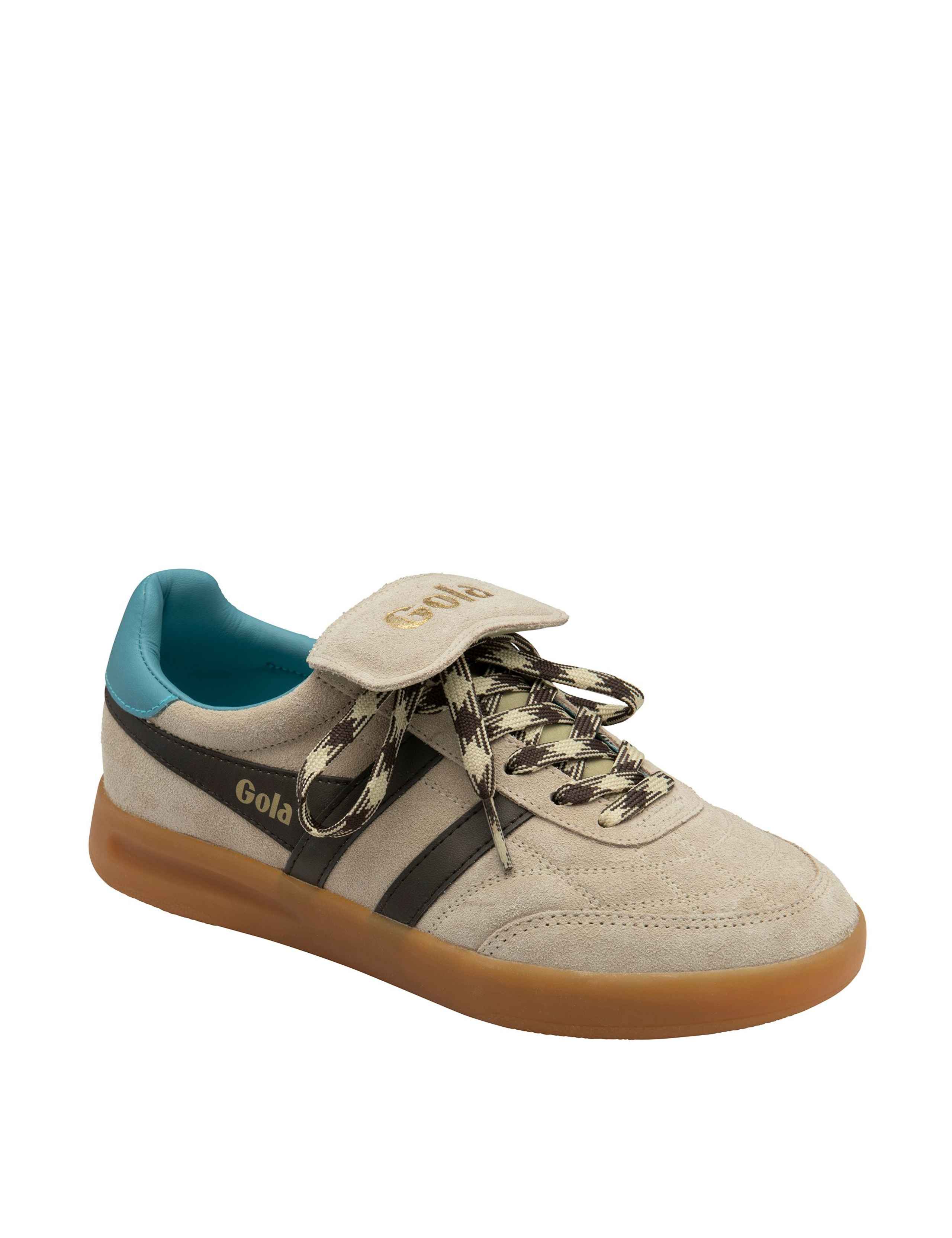 Suede Lace Up Striped Trainers 2 of 5