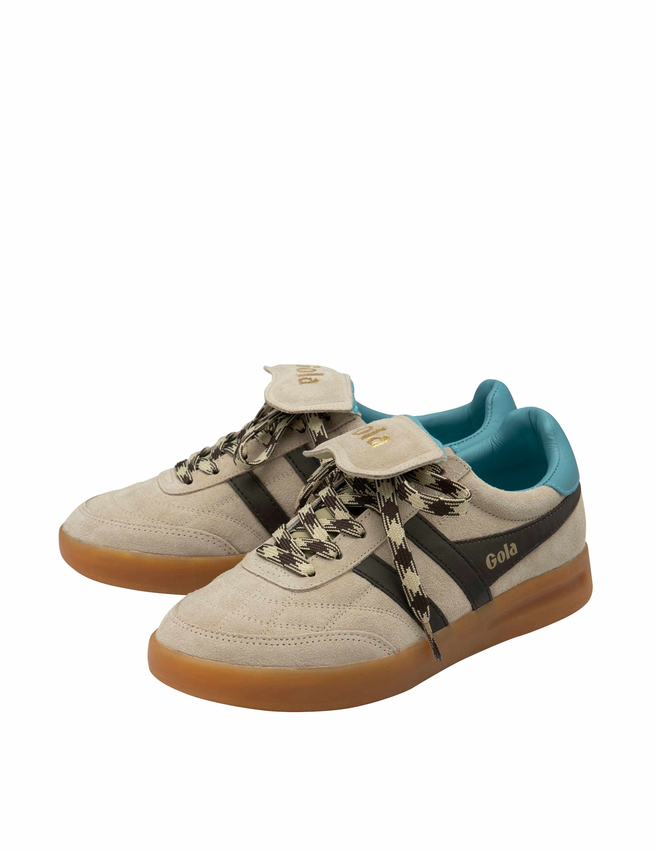 Suede Lace Up Striped Trainers 3 of 5