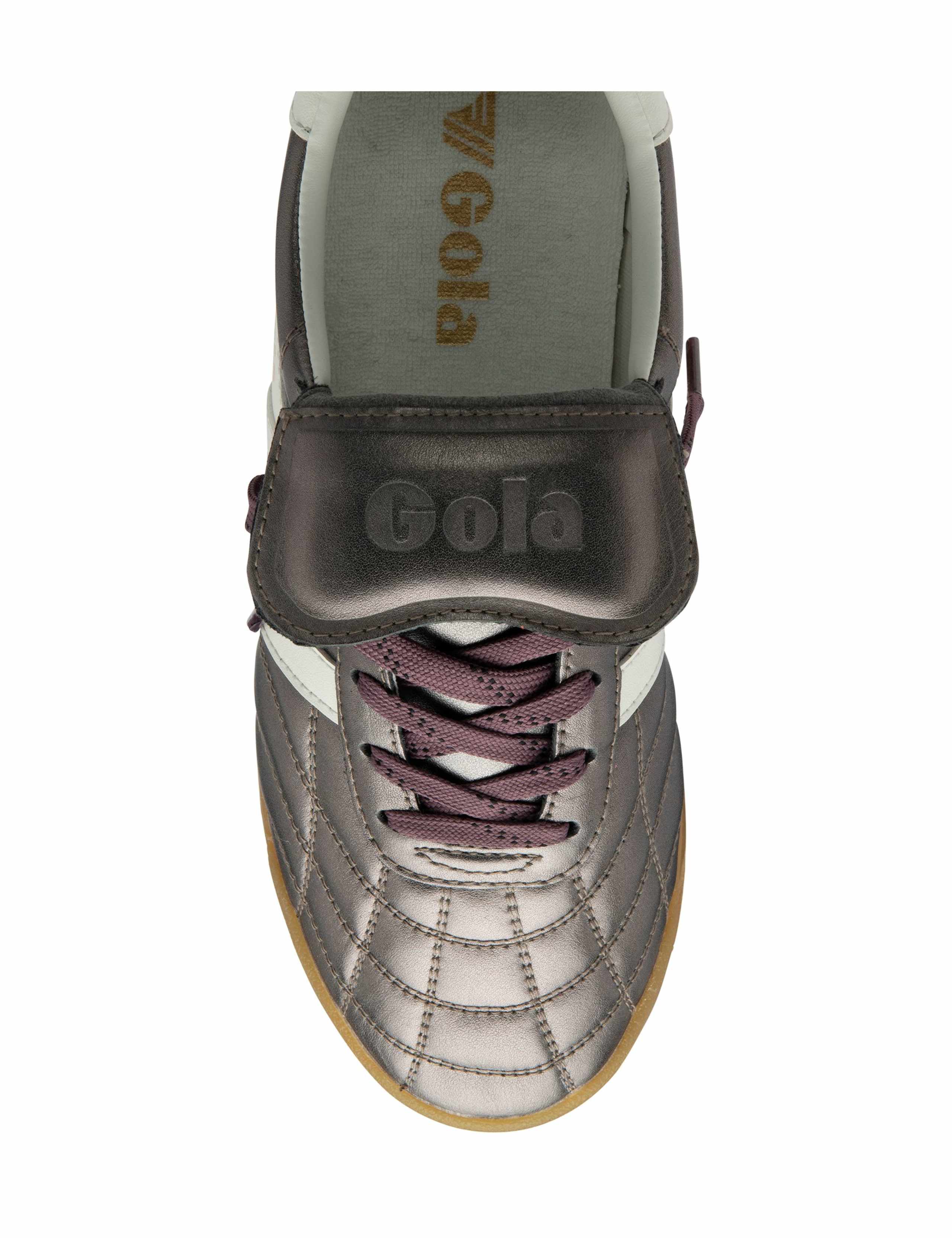 Leather Lace Up Metallic Trainers 4 of 5