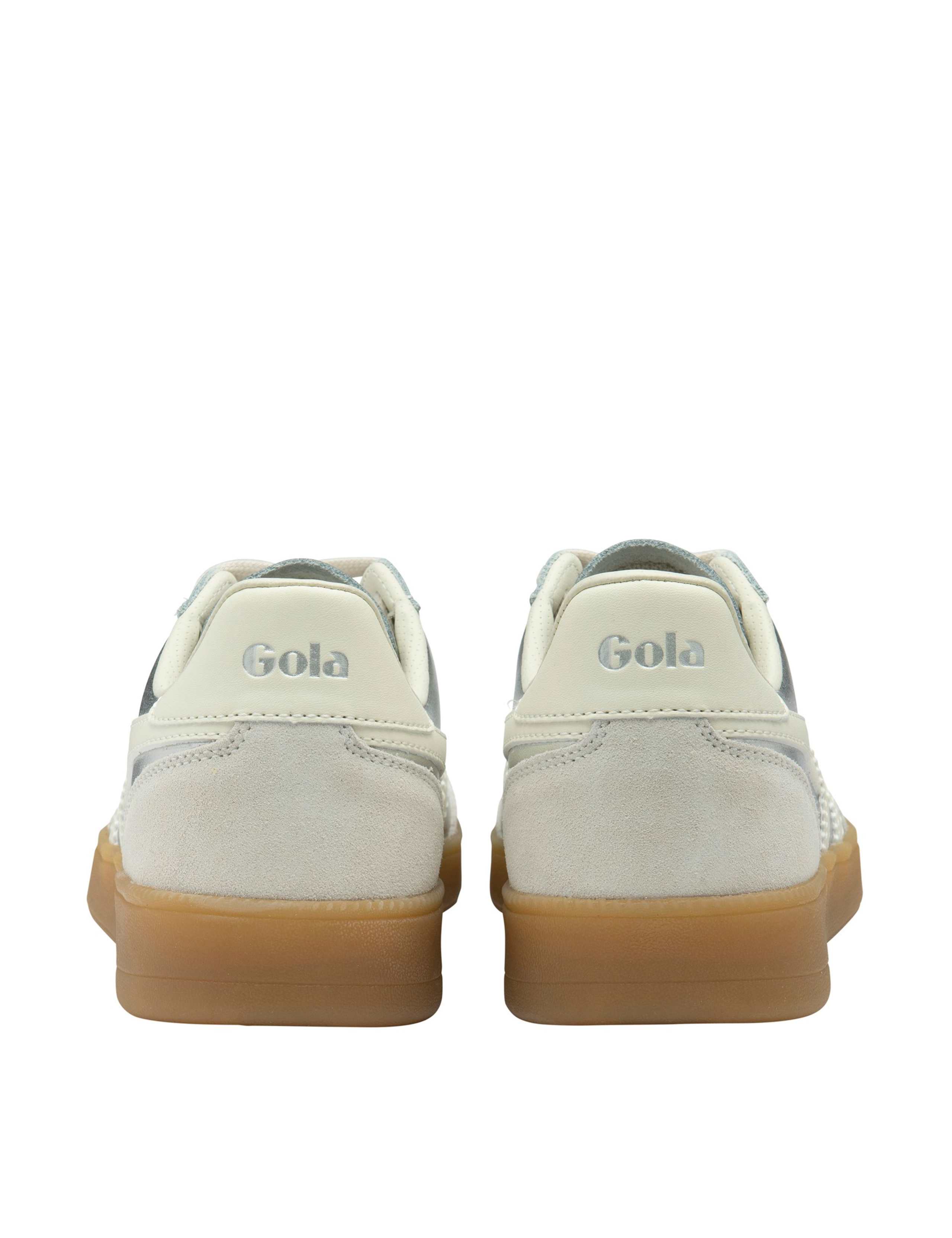 Leather Lace Up Metallic Striped Trainers 5 of 5