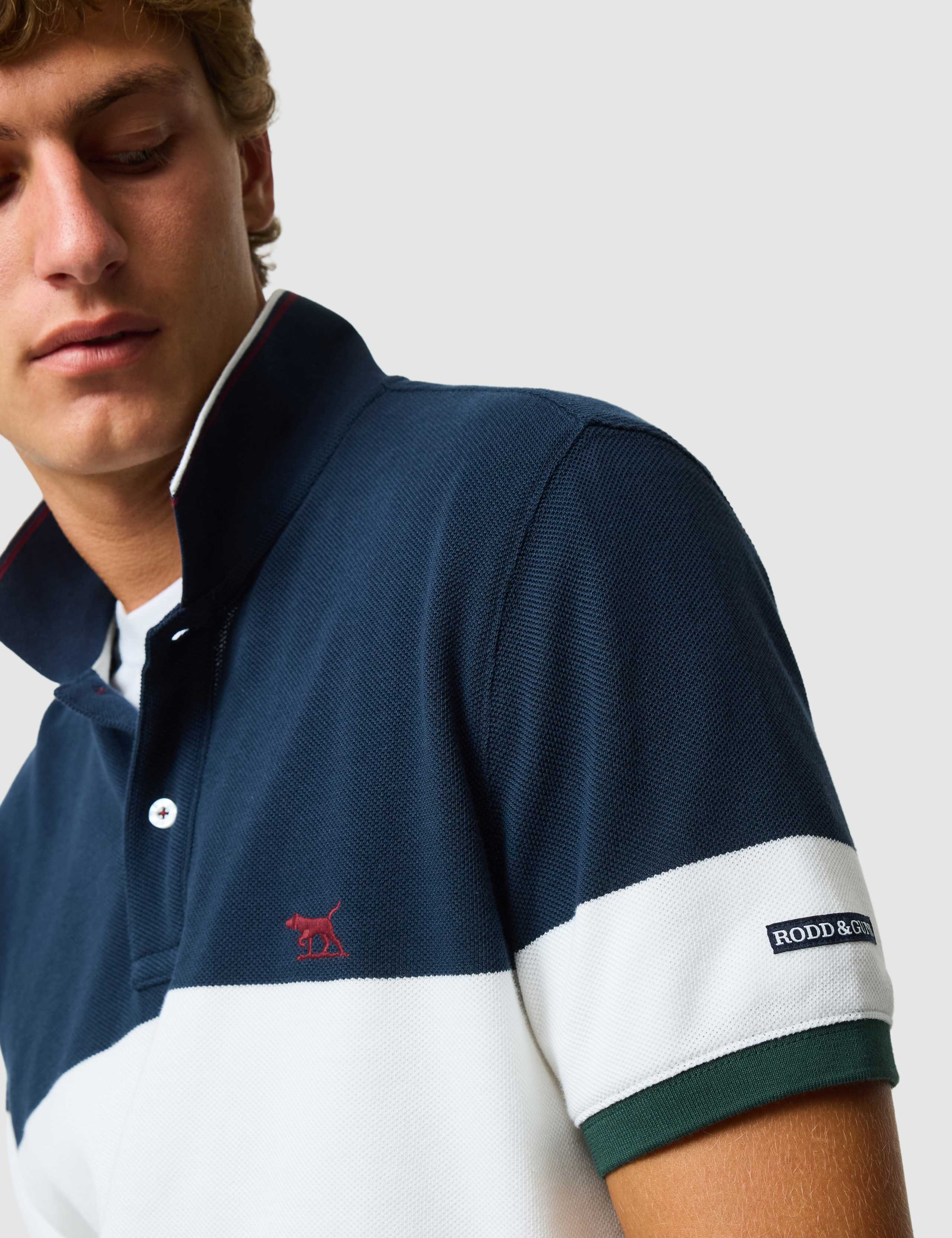 Slim Fit Pure Cotton Colour Block Polo Shirt 5 of 6