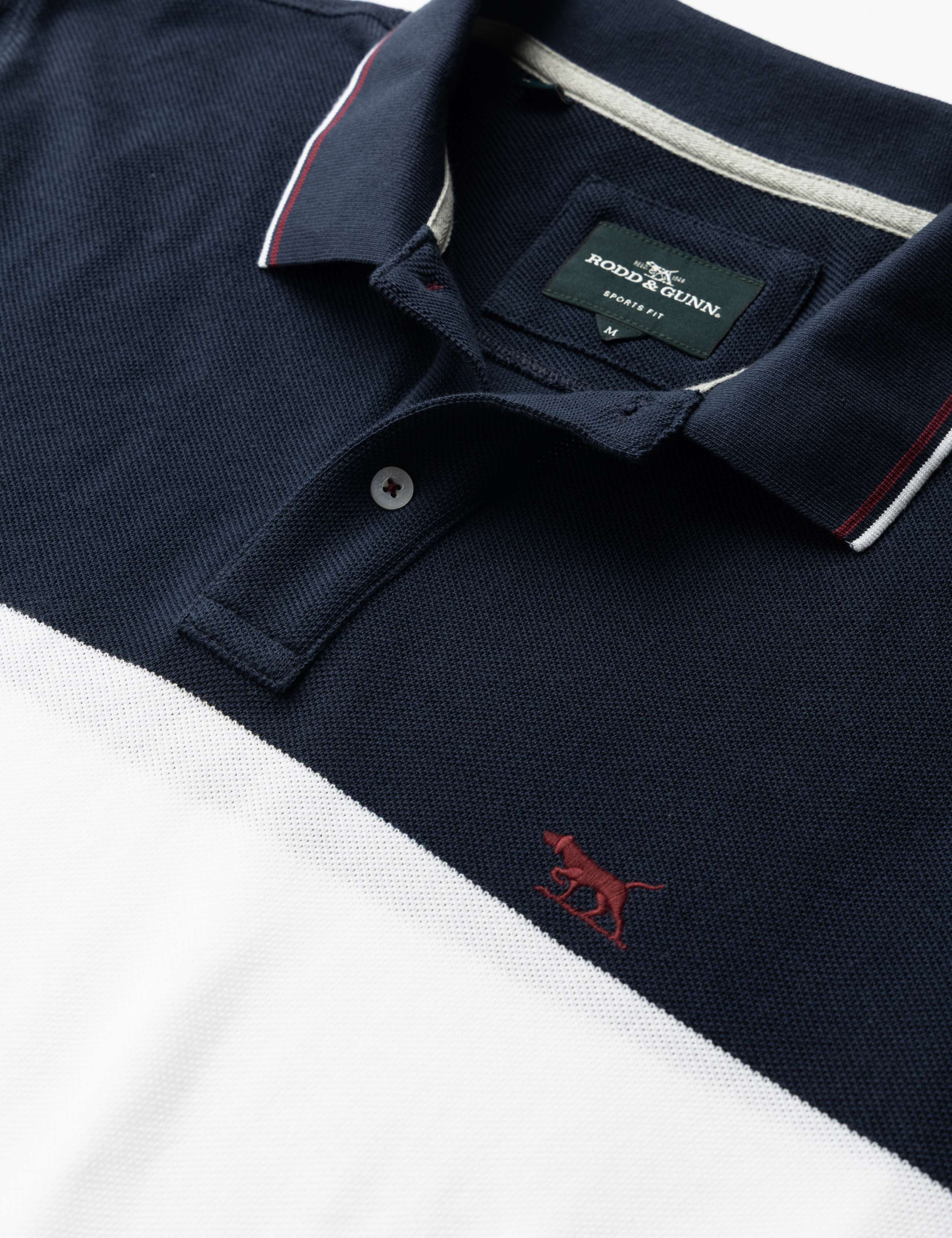 Slim Fit Pure Cotton Colour Block Polo Shirt 6 of 6