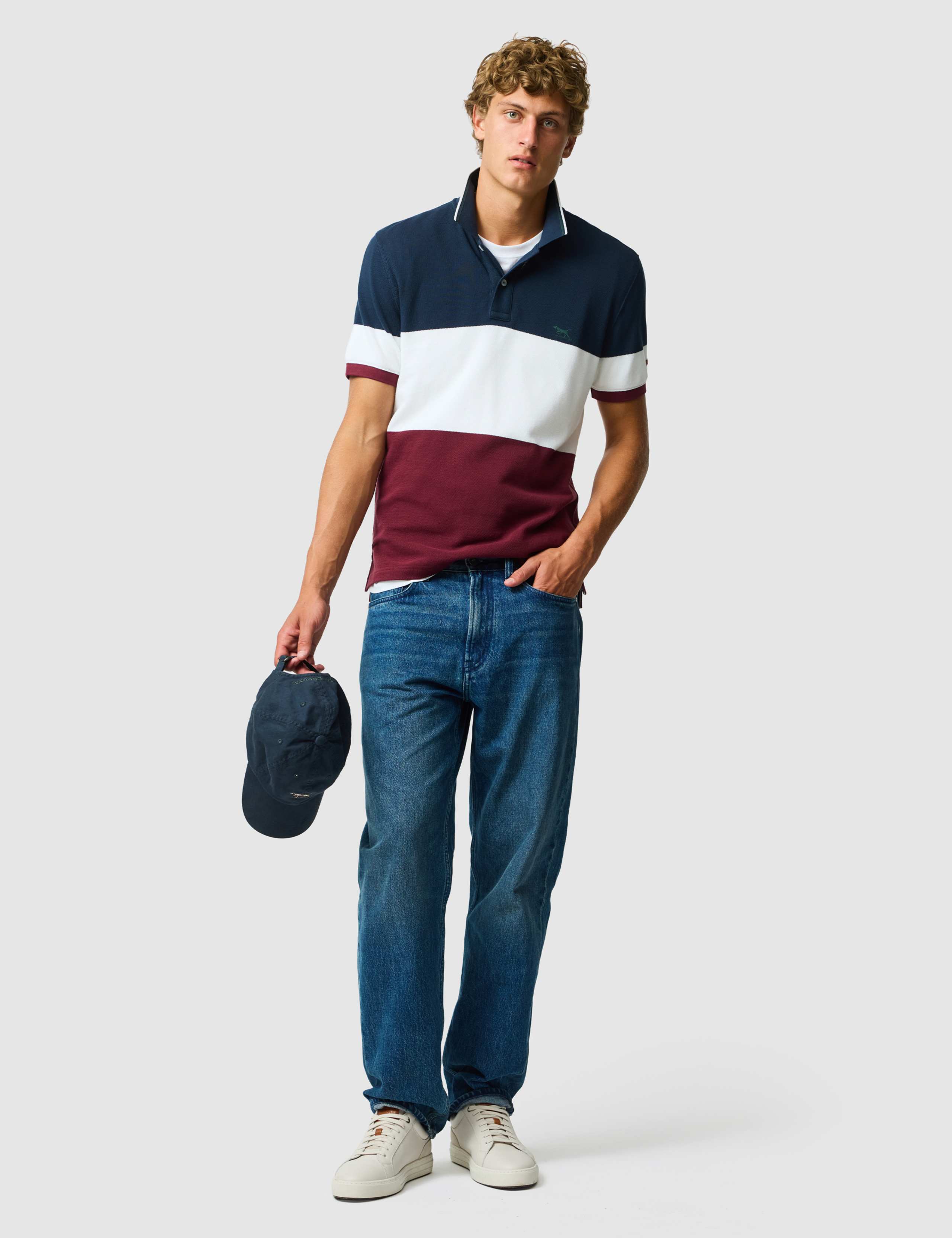 Slim Fit Pure Cotton Colour Block Polo Shirt 2 of 6