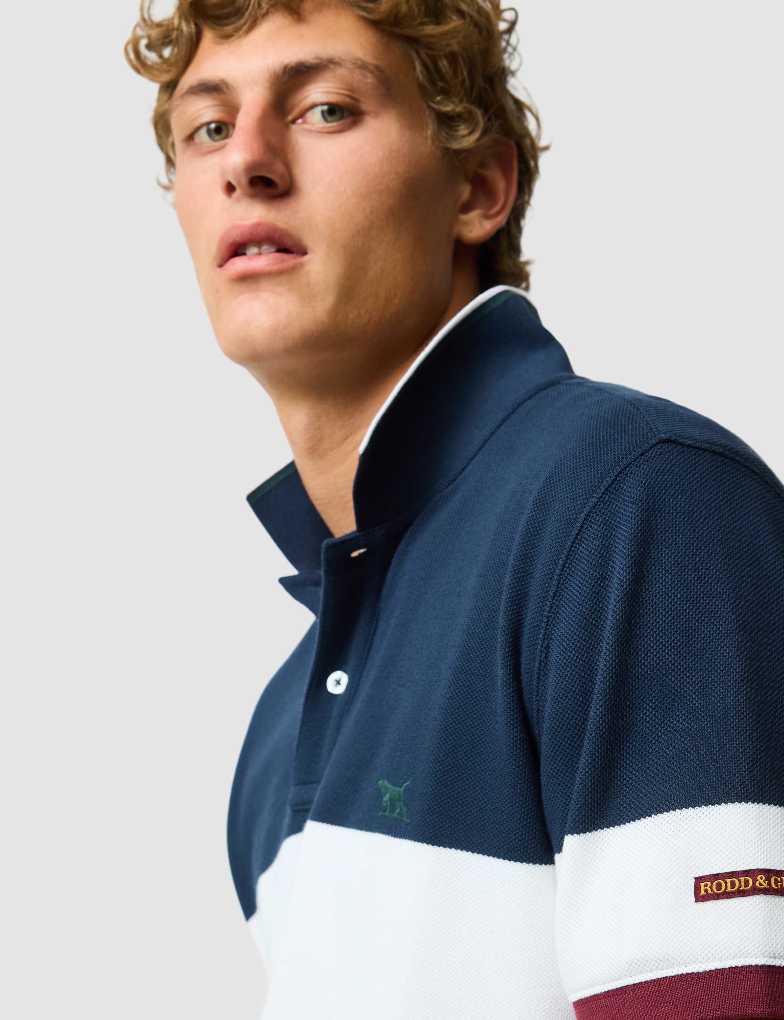 Slim Fit Pure Cotton Colour Block Polo Shirt 5 of 6
