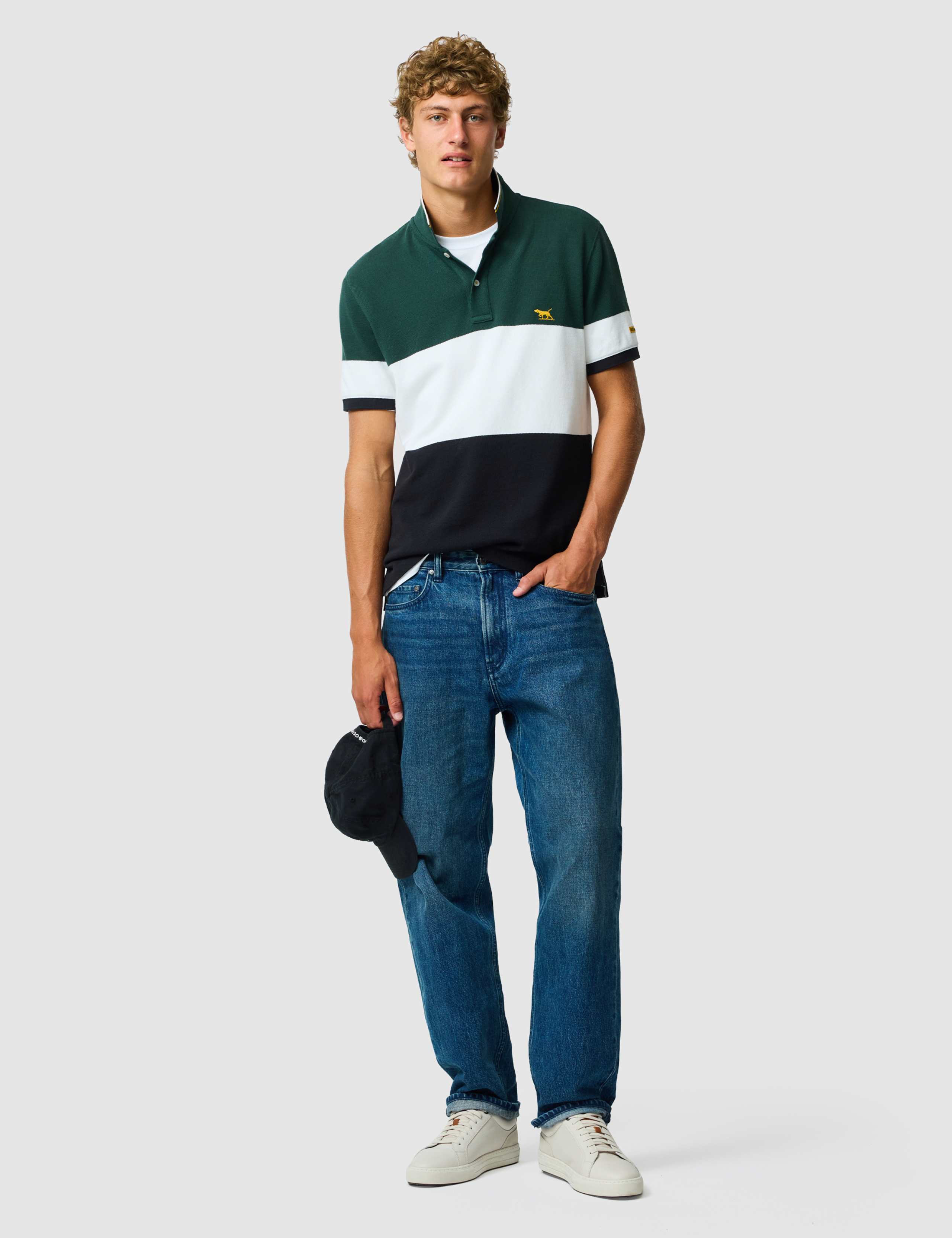 Slim Fit Pure Cotton Colour Block Polo Shirt 2 of 6