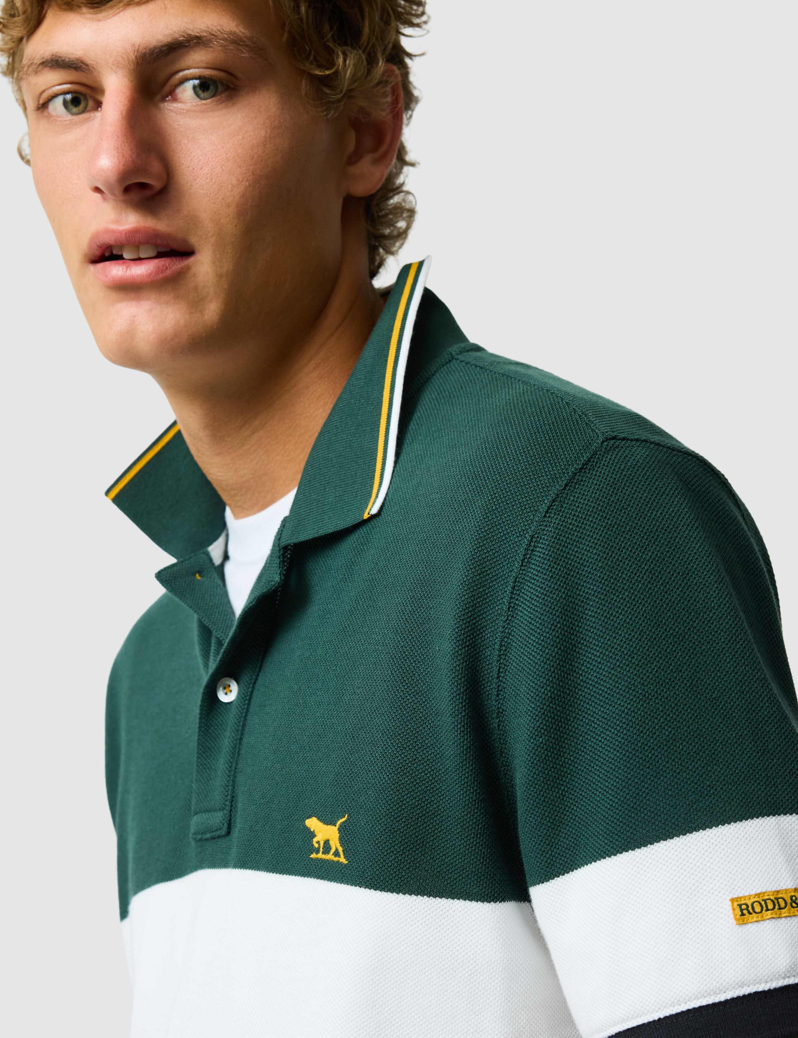 Slim Fit Pure Cotton Colour Block Polo Shirt 5 of 6