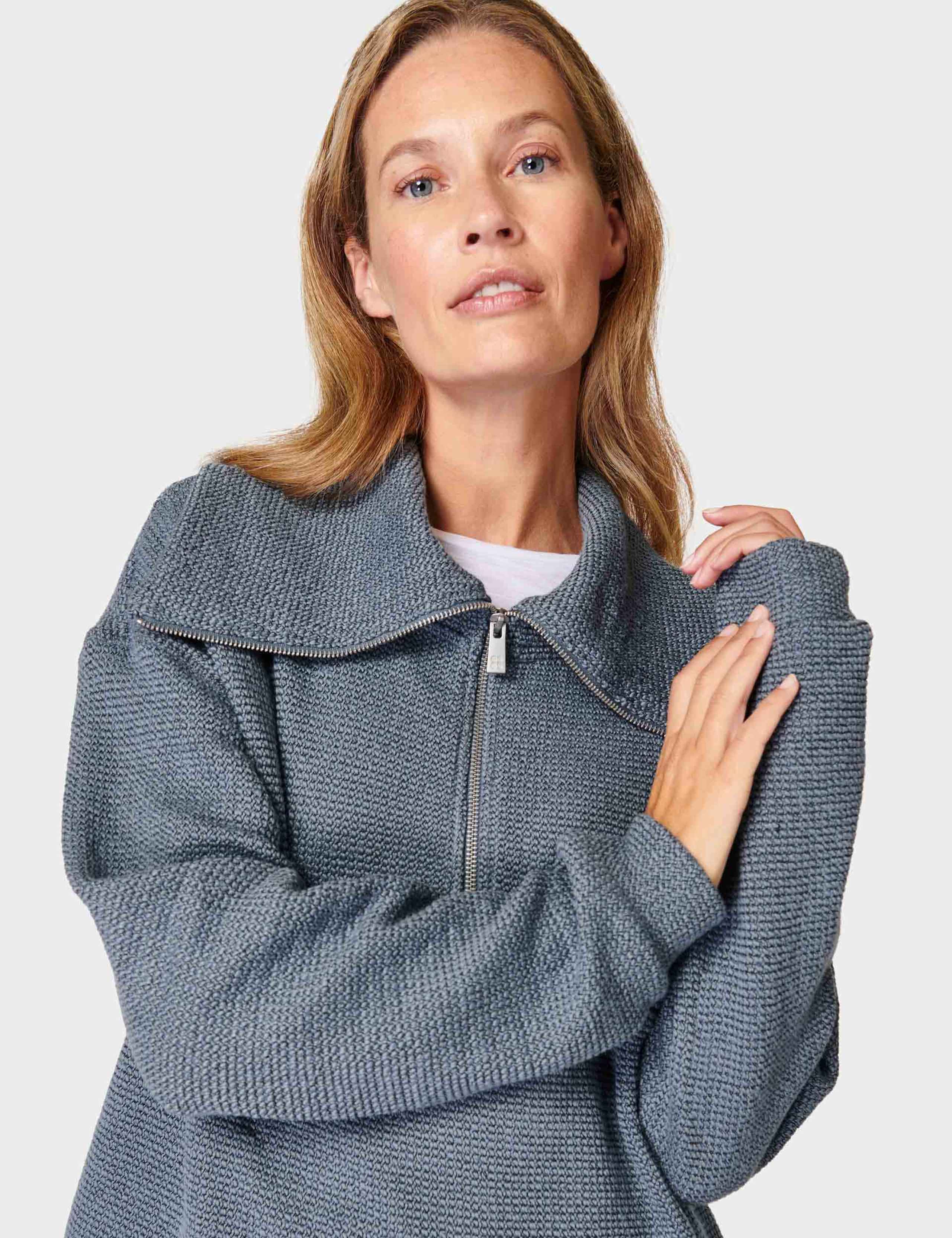 Restful Cotton Rich Half Zip Sweatshirt 4 of 6