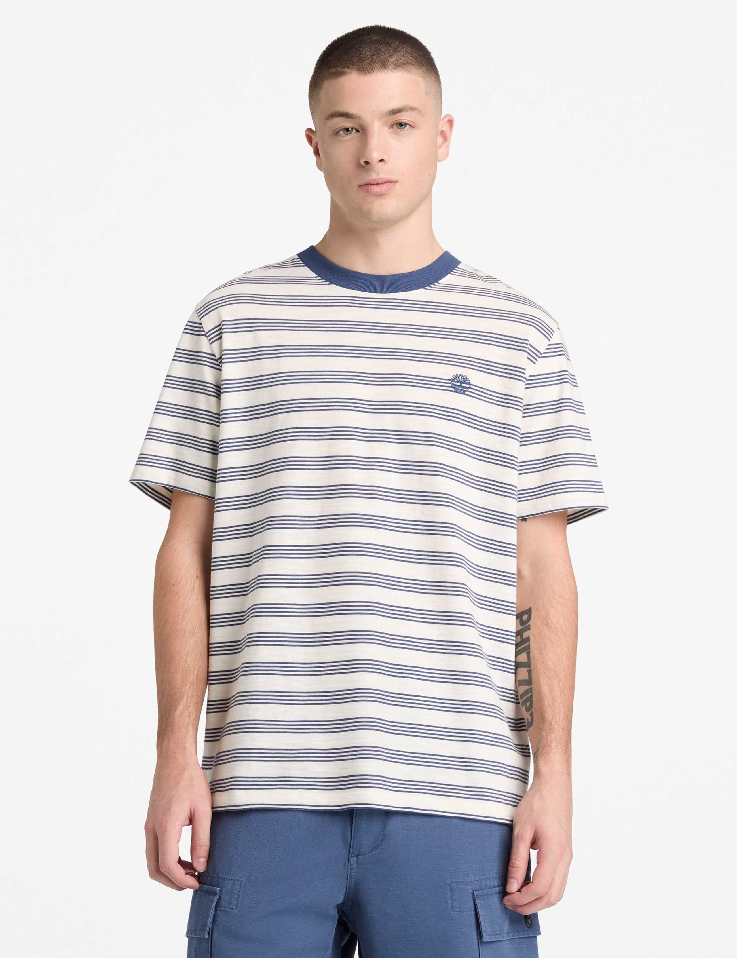 Pure Cotton Striped Short Sleeve T-Shirt 1 of 5