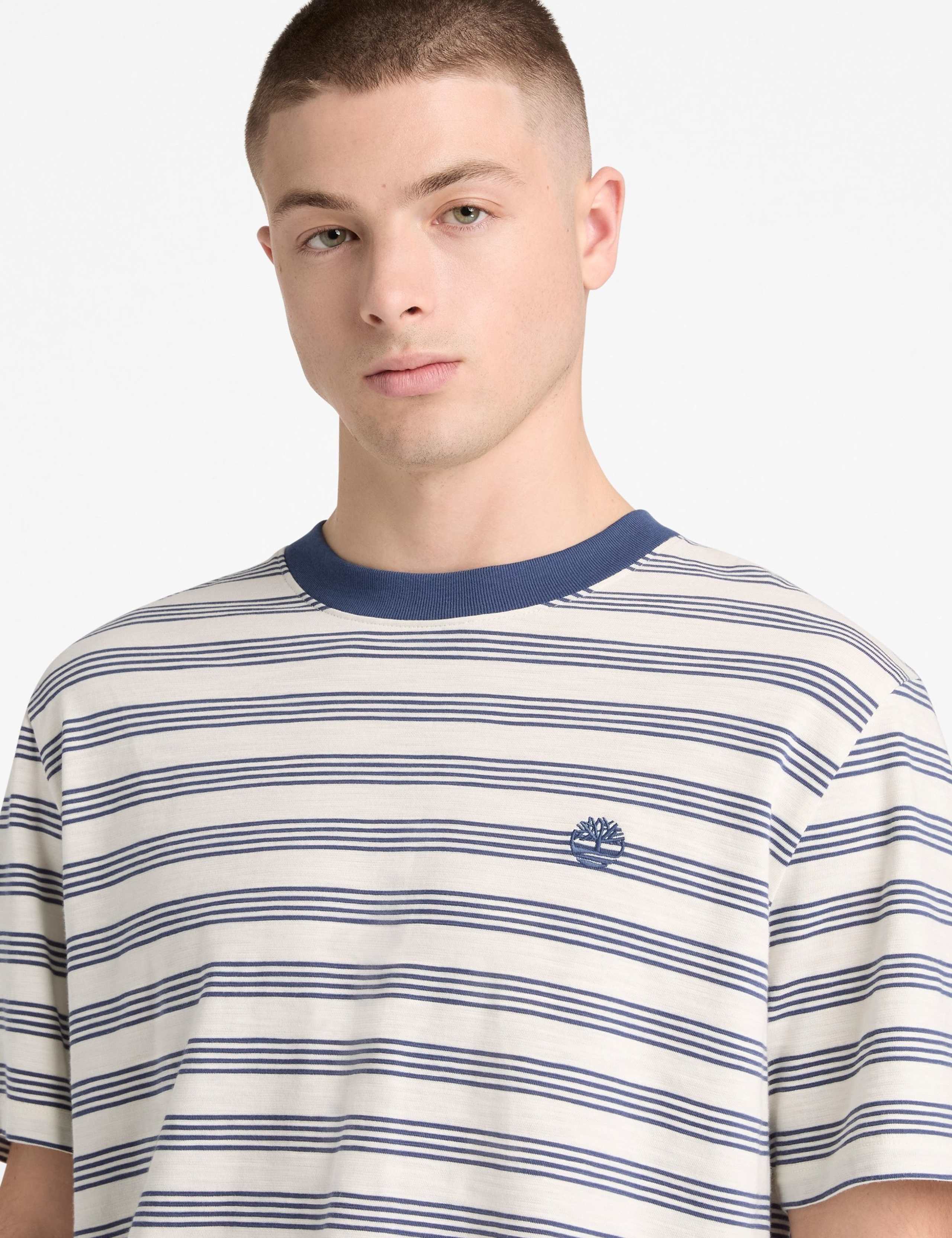 Pure Cotton Striped Short Sleeve T-Shirt 3 of 5