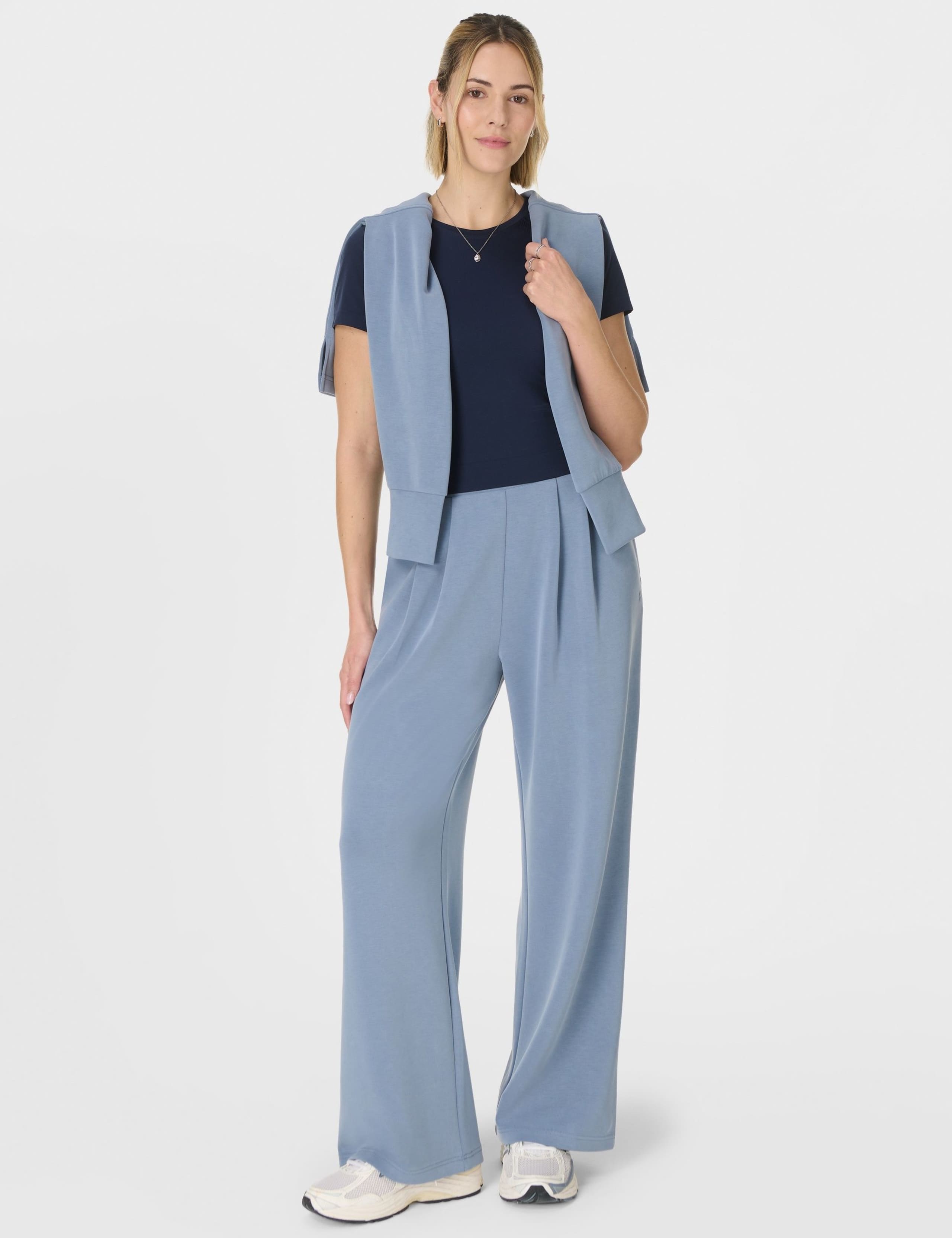 Sand Wash Modal Blend Wide Leg Trousers 3 of 6