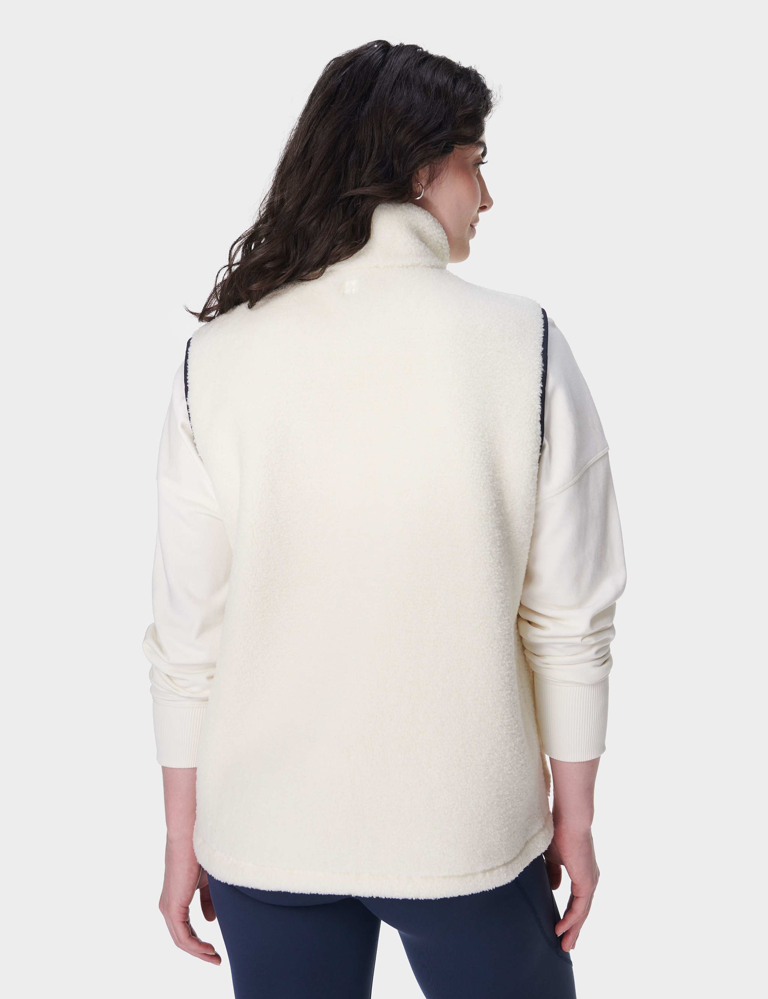 Plush Zip Up Funnel Neck Fleece Gilet 6 of 9