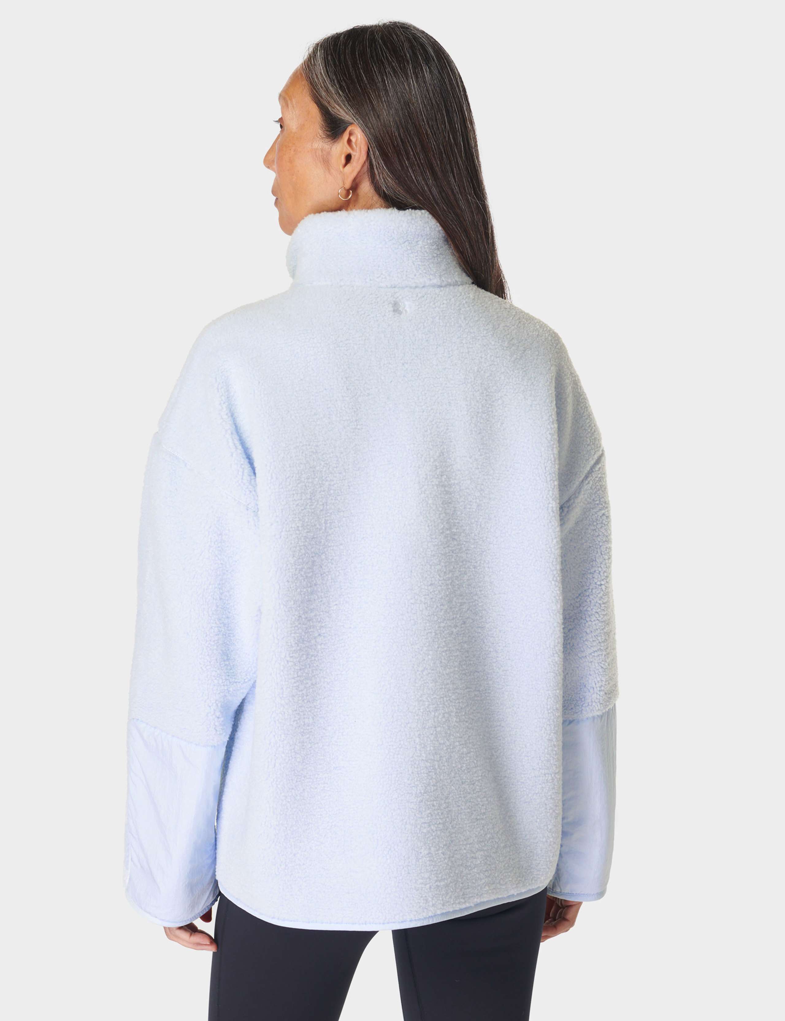 Plush Funnel Neck Half Zip Fleece Jacket 4 of 6