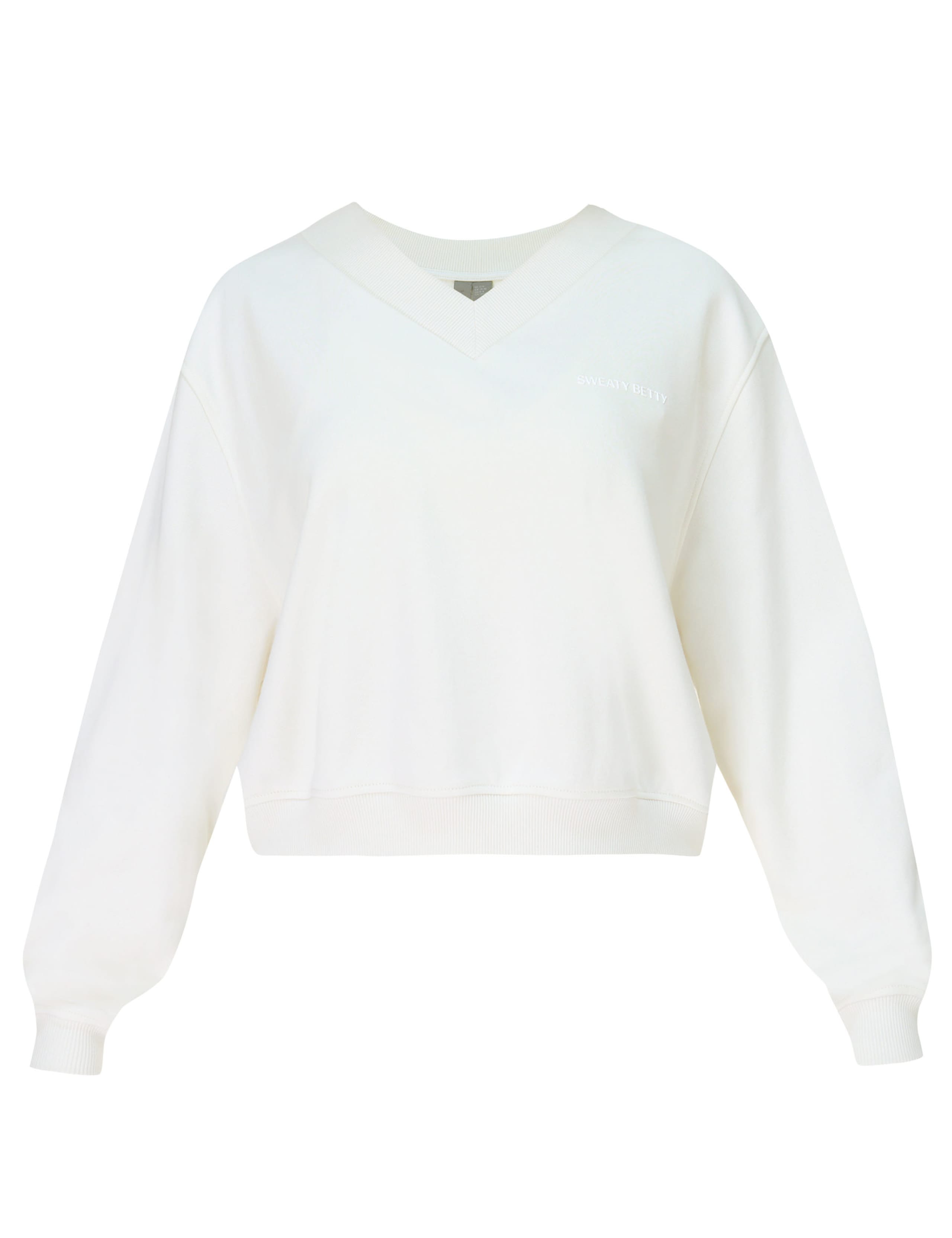 Revive Cotton Rich V-Neck Crop Sweatshirt 2 of 6