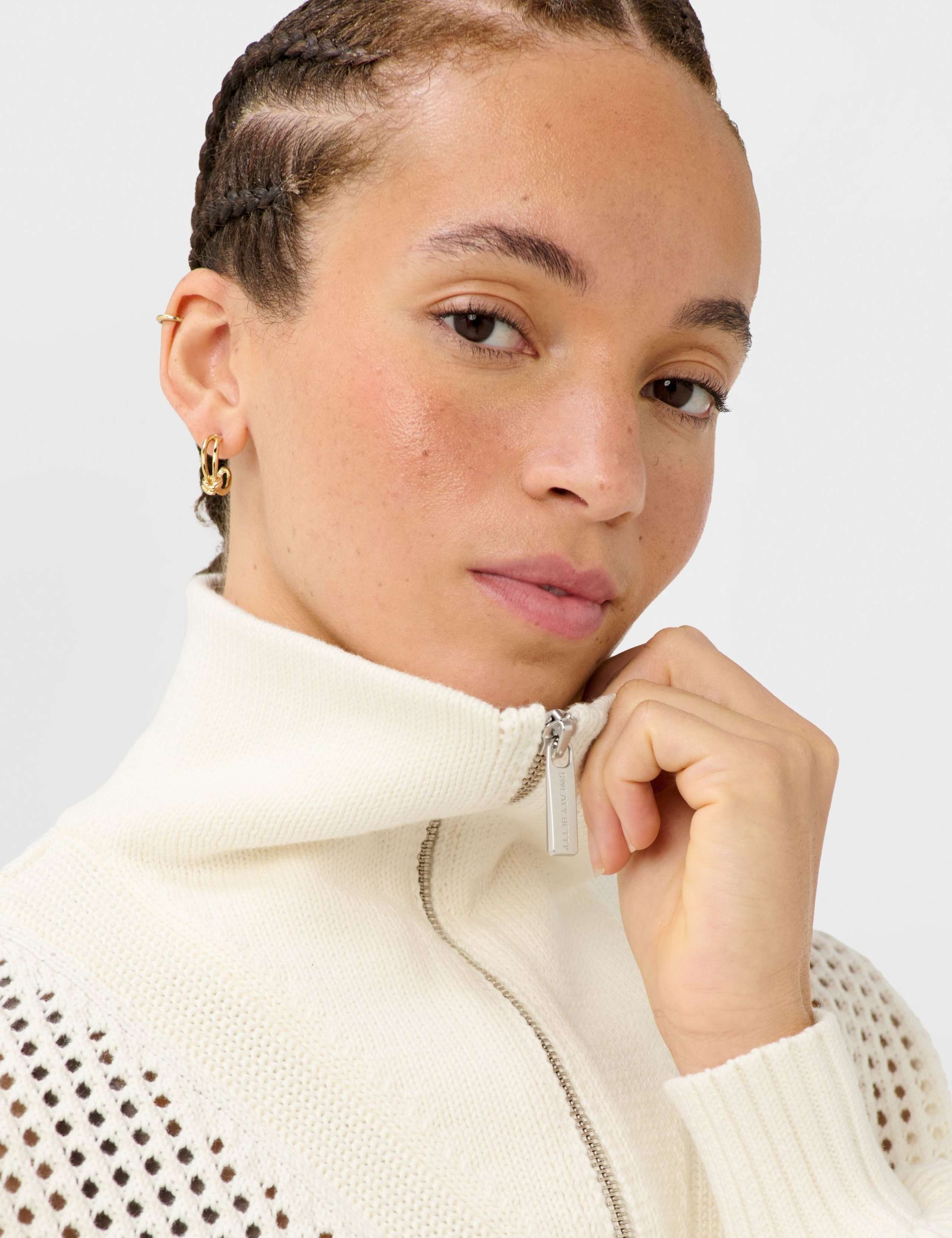 Tides High Pure Cotton Textured Half Zip Jumper 6 of 7