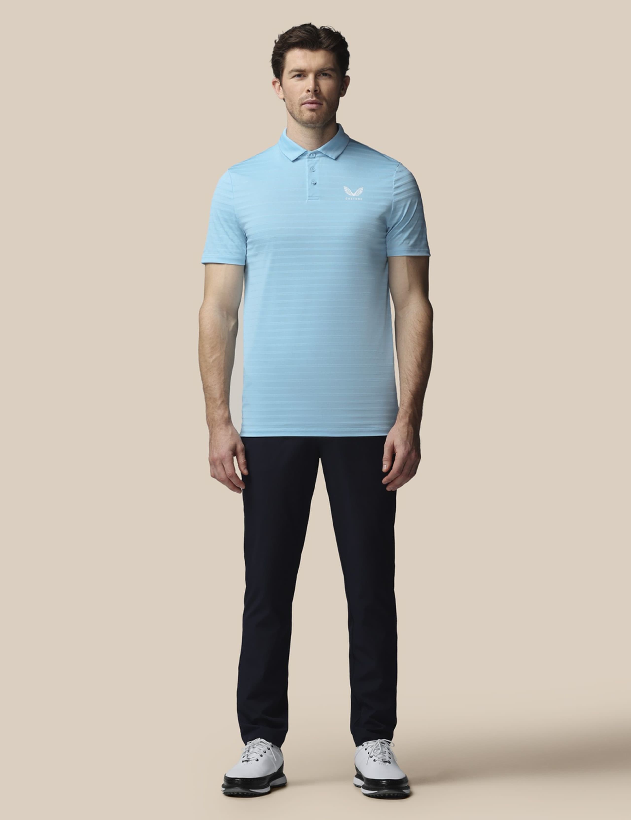 Pique Striped Technical Stretch Polo Shirt 2 of 6