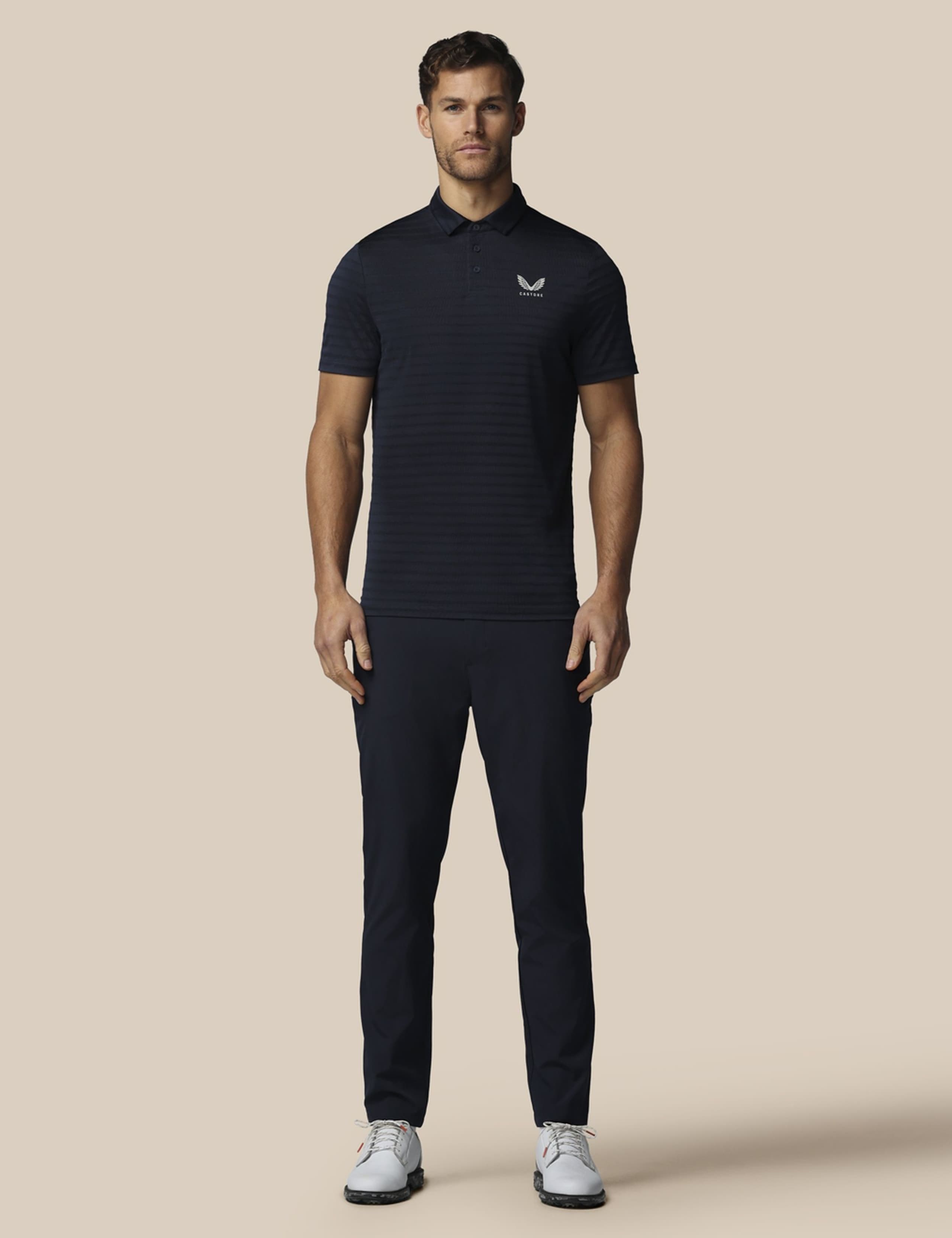 Pique Striped Technical Stretch Polo Shirt 2 of 6