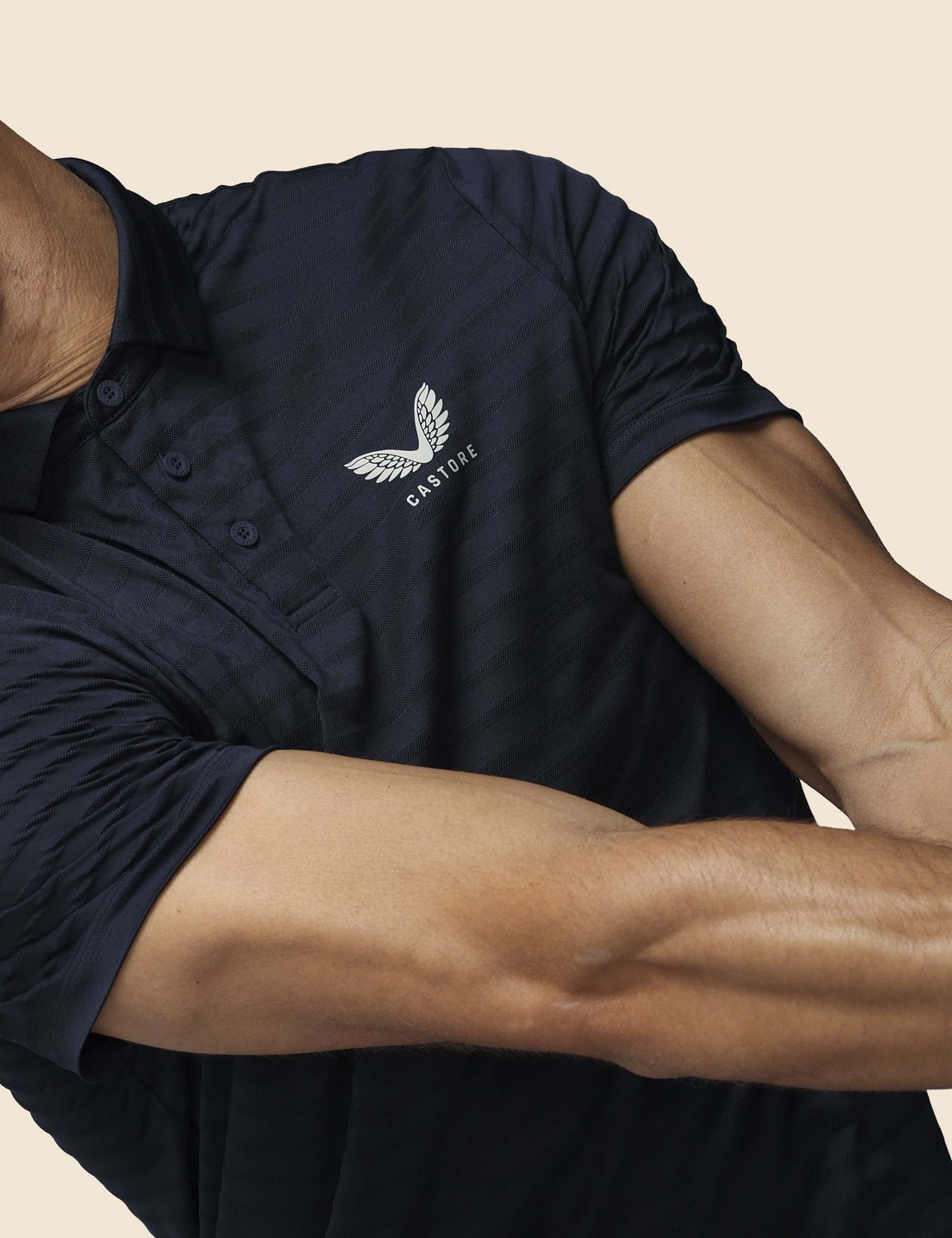 Pique Striped Technical Stretch Polo Shirt 5 of 6