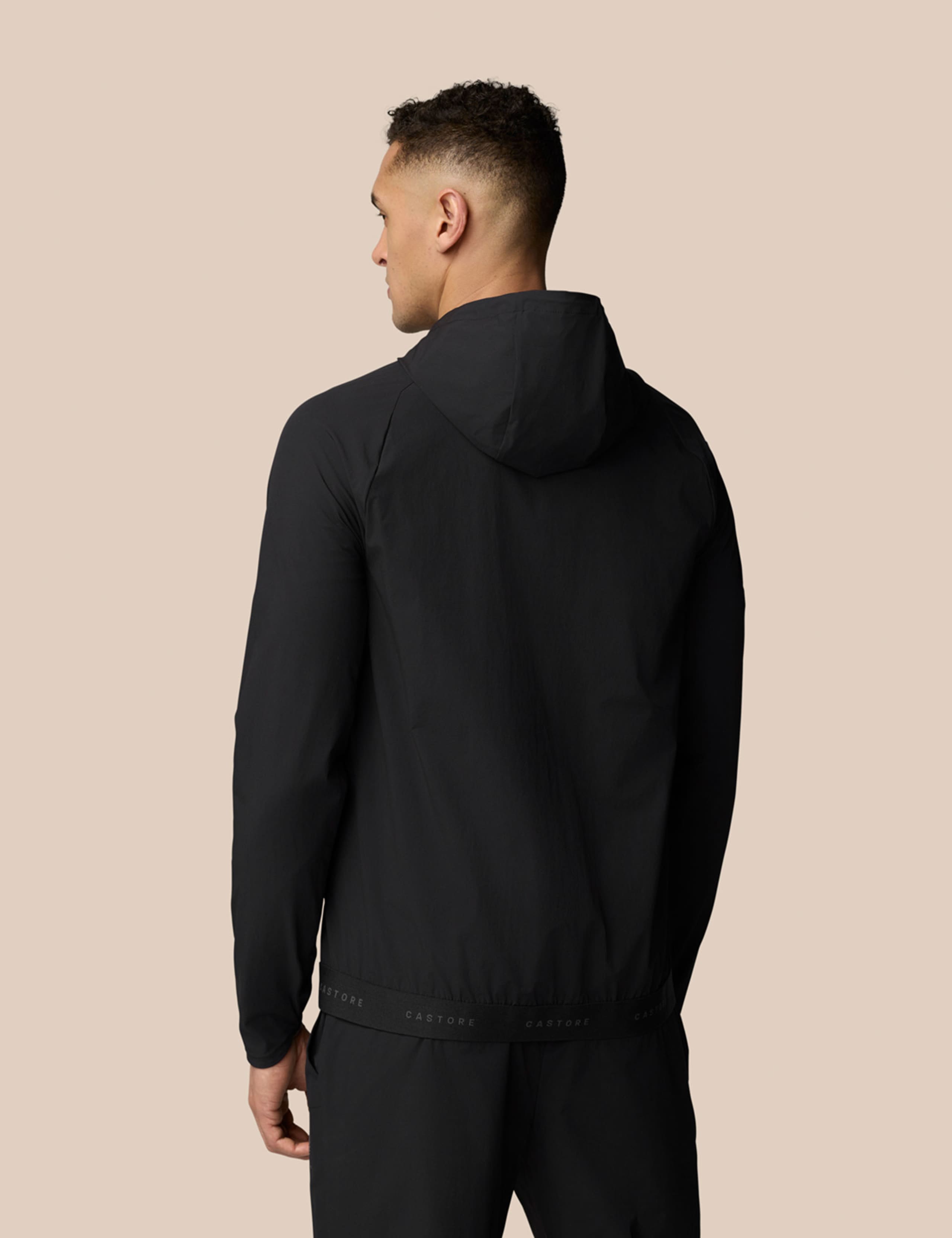 Branded Elastic Wind Hooded Sports Jacket 3 of 6