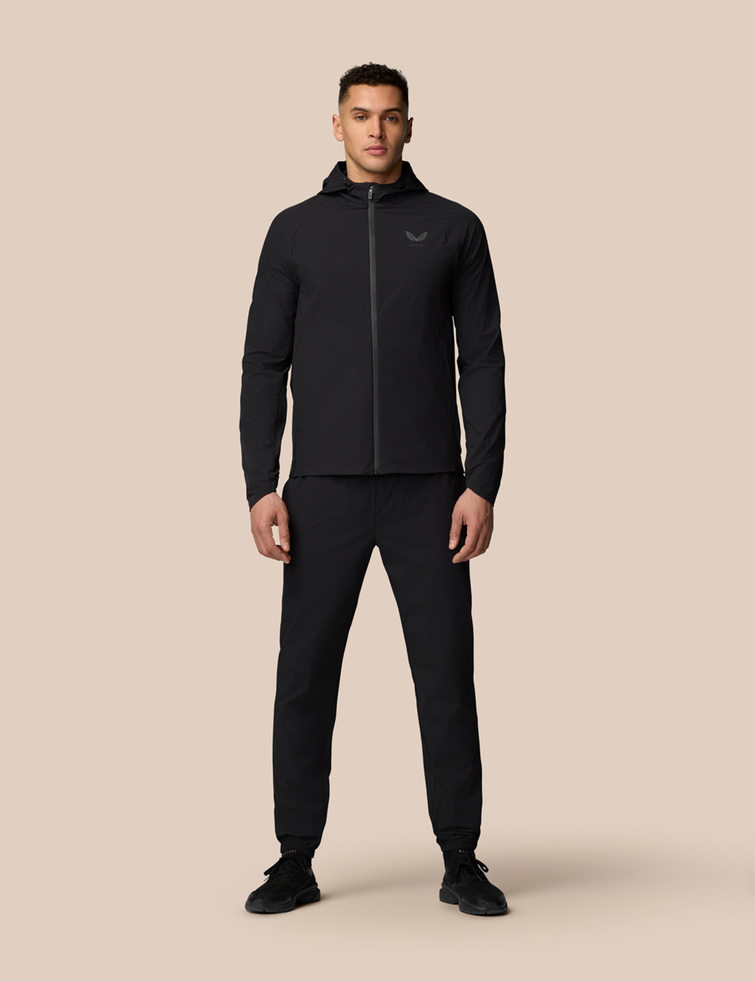 Branded Elastic Wind Hooded Sports Jacket 4 of 6