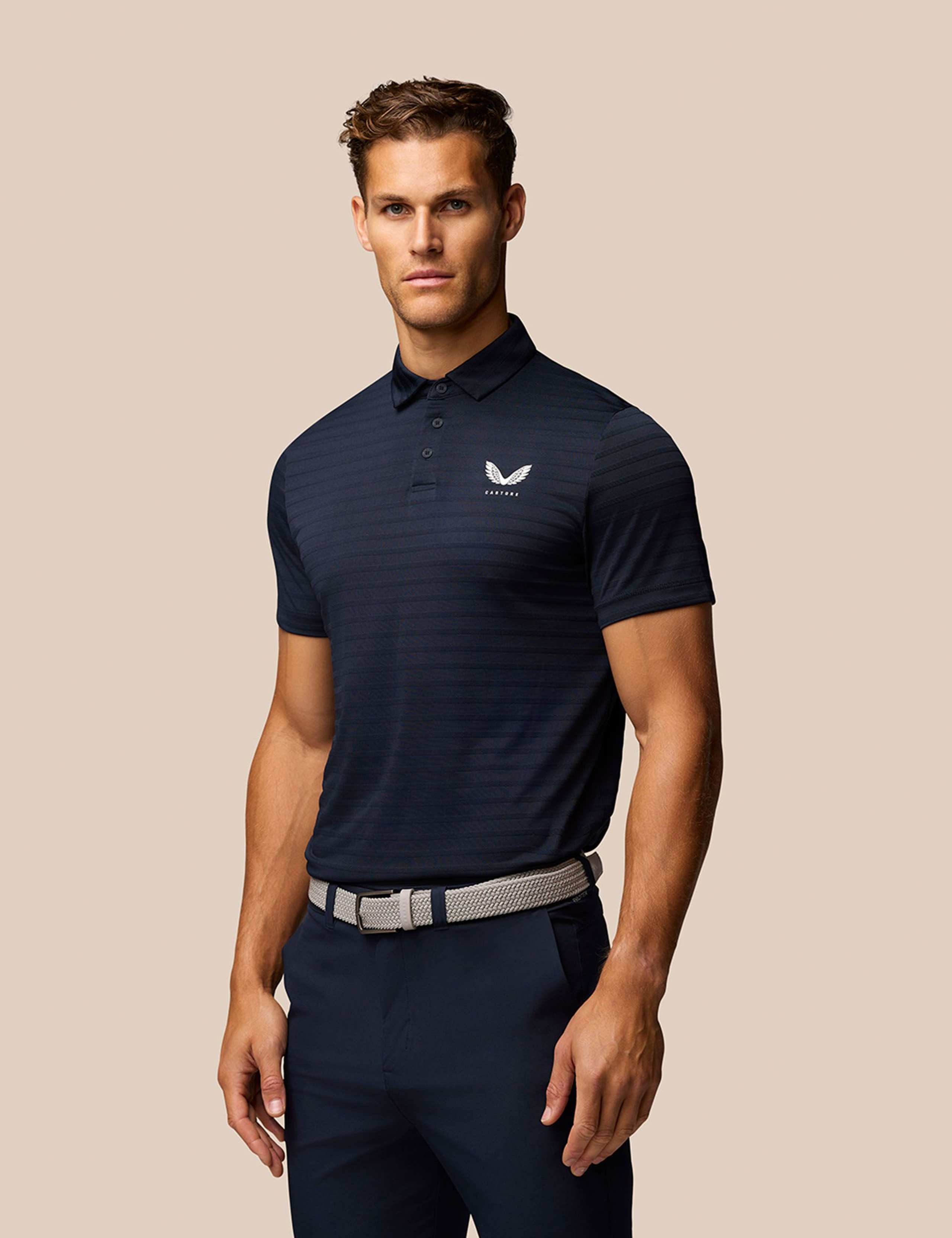 Pinnacle Striped Textured Polo Shirt 2 of 6