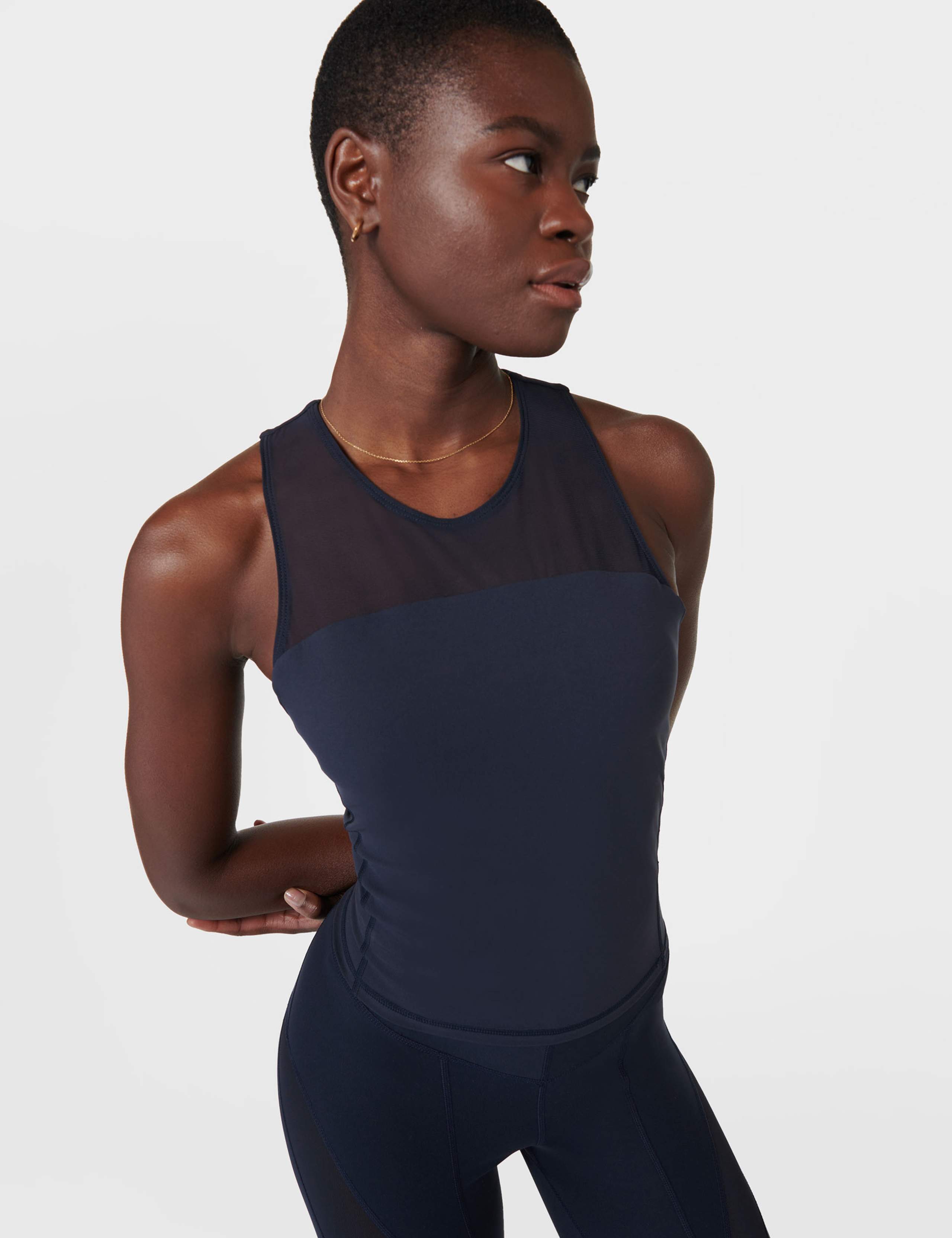 Power Illusion Crew Neck Cross Back Vest Top 2 of 5