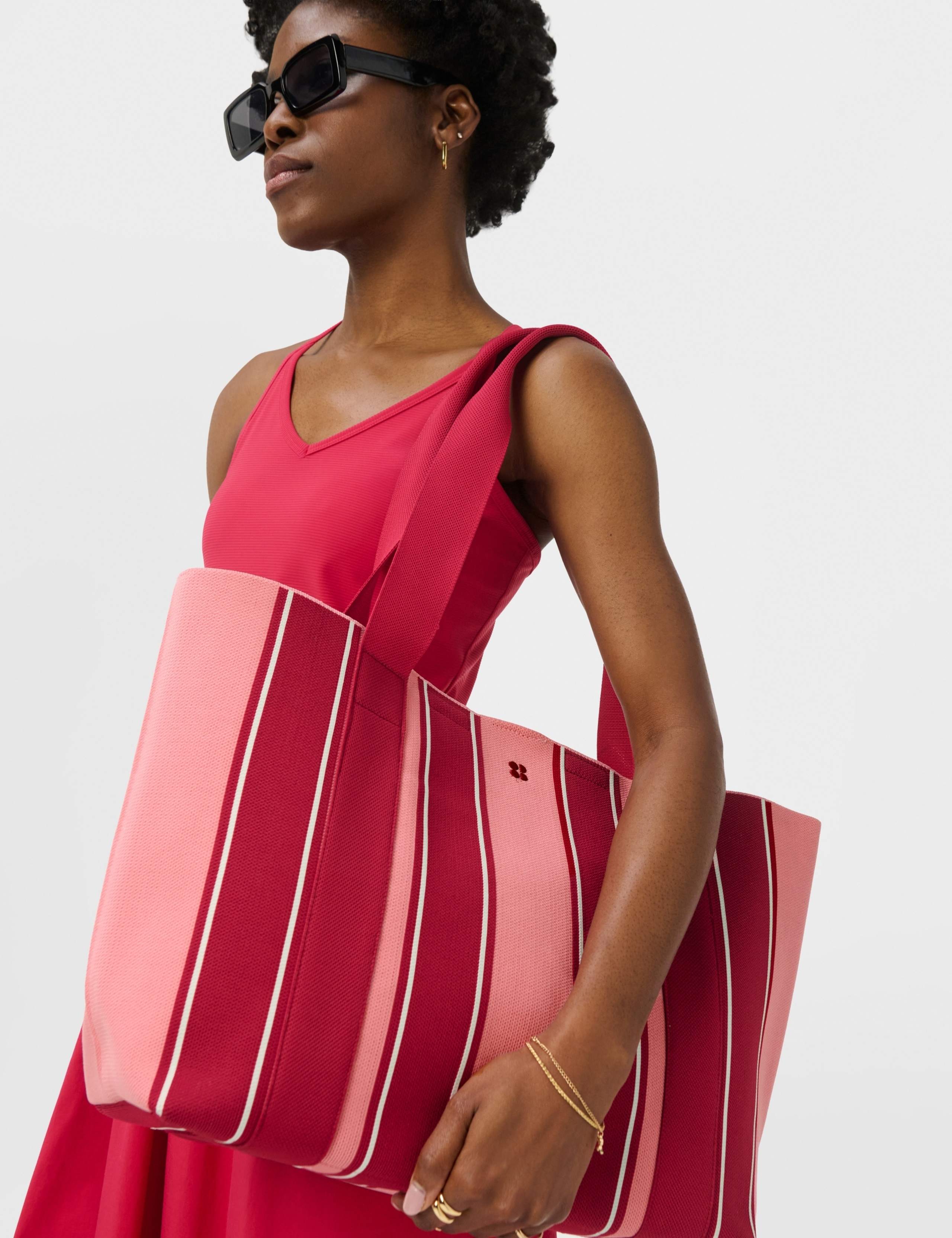 Knitted Striped Tote Bag 3 of 8