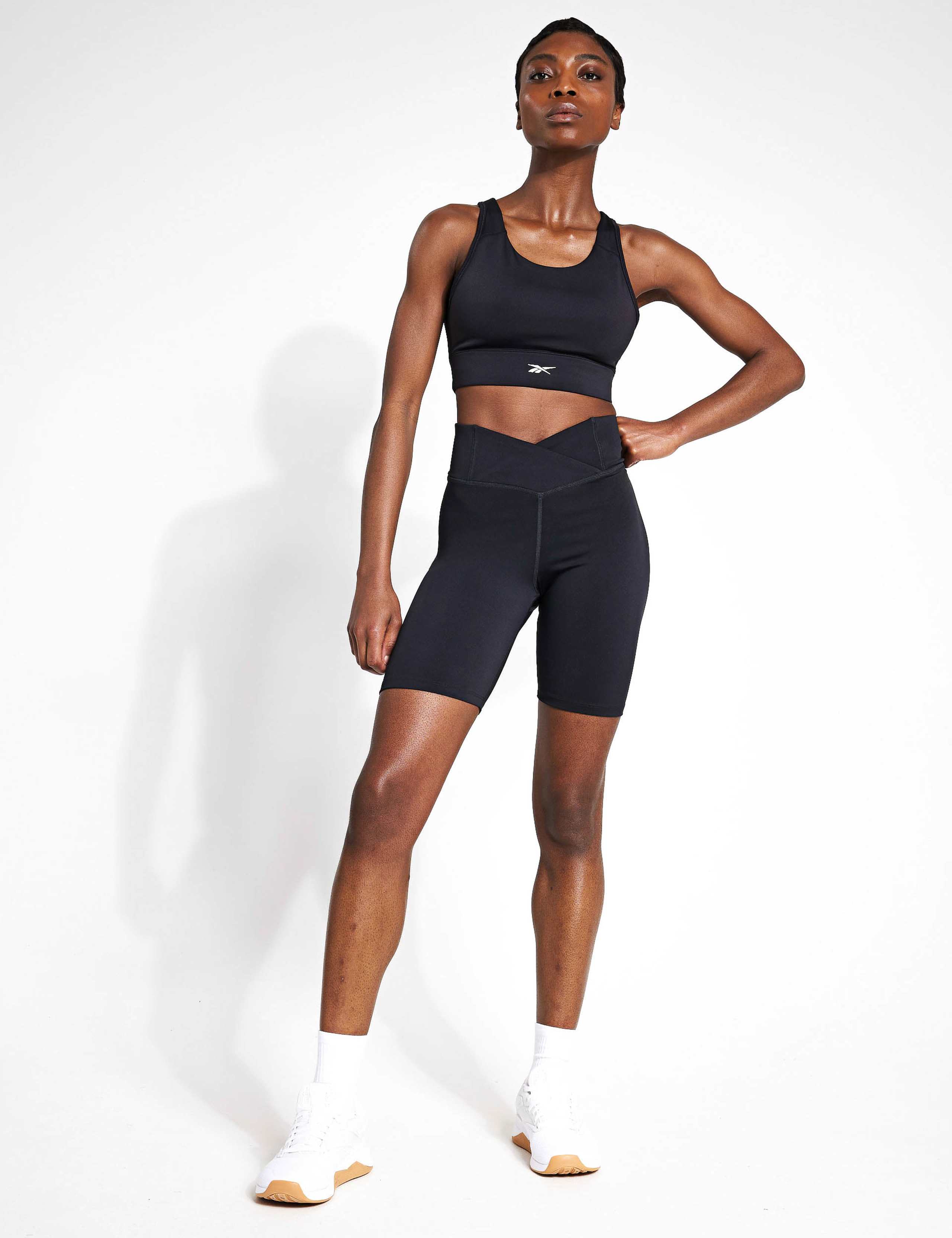 Basic Wrap High Waisted Biker Gym Shorts 4 of 5