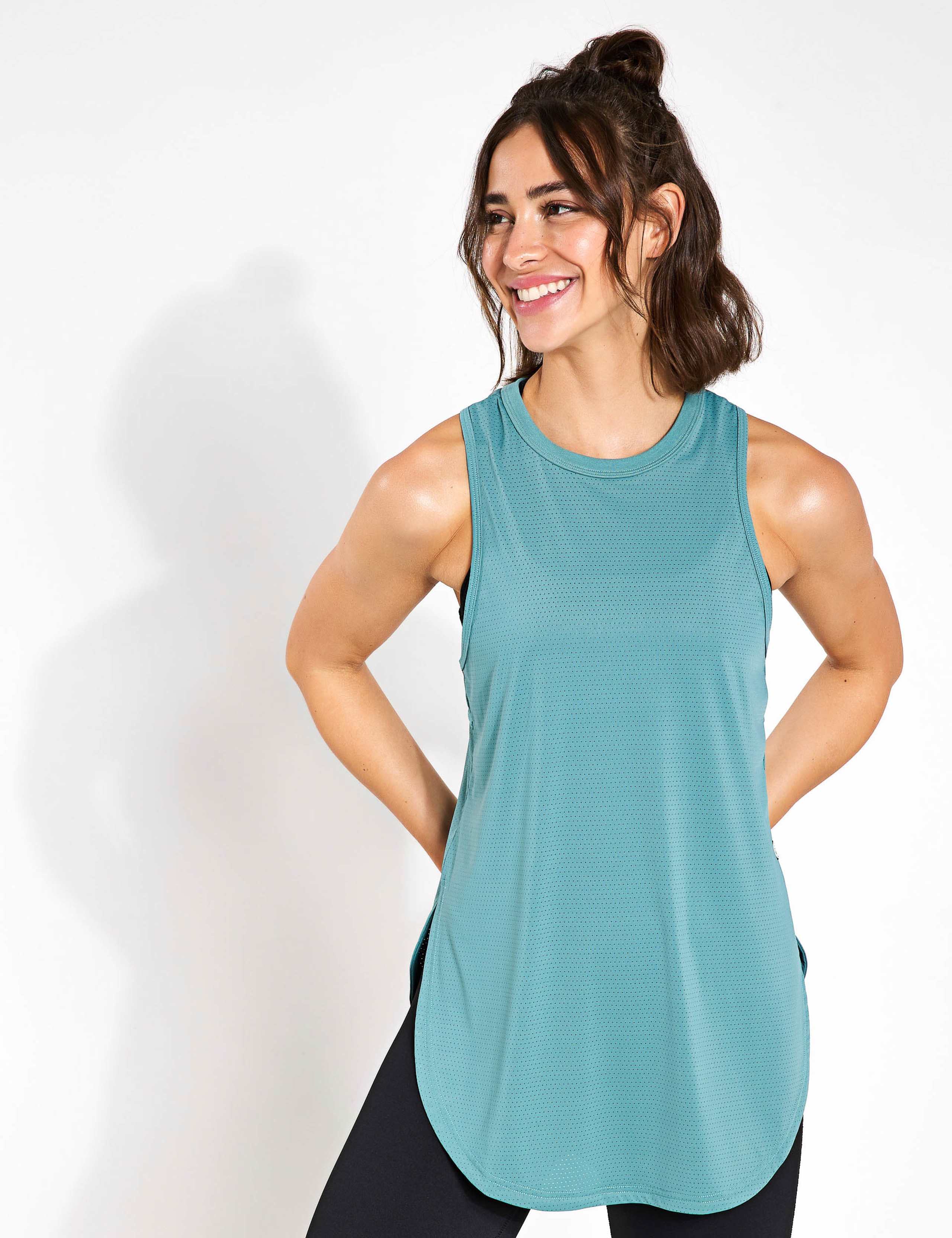 Zela Racer Back Relaxed Longline Vest Top 1 of 4