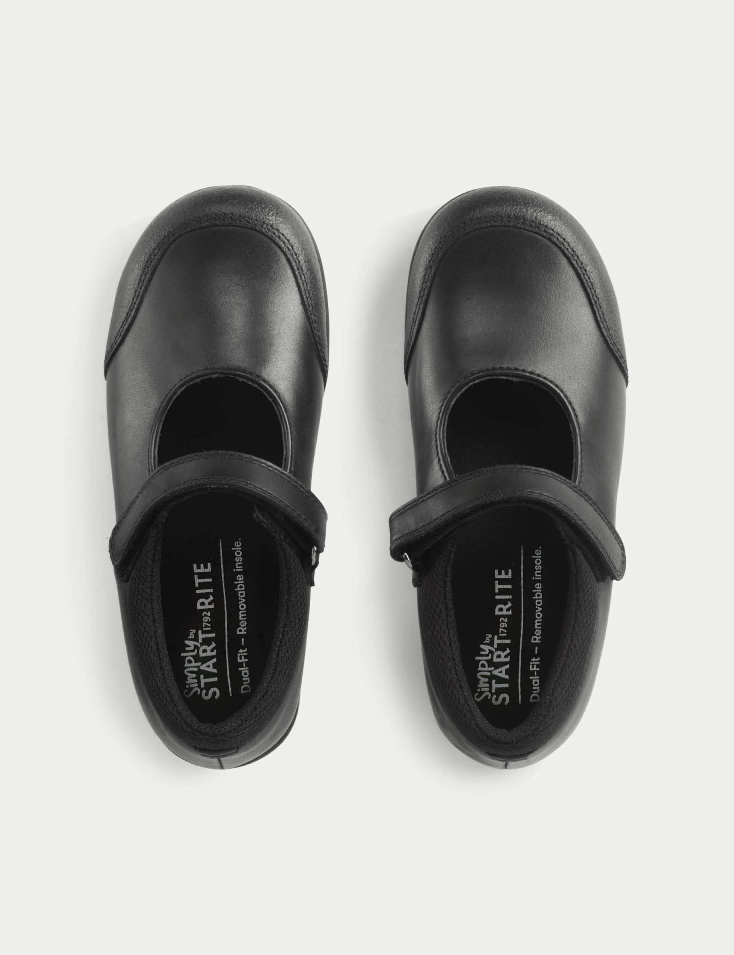 Kids' Leather Riptape Mary Jane School Shoes (10 Small-4 Large) 2 of 2